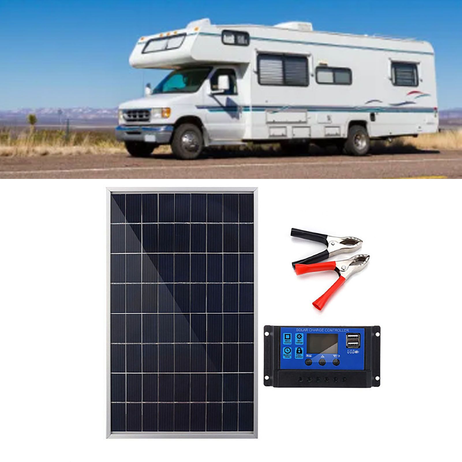 Solar Panel High Efficiency Multifunctional 12V Solar Battery Charger IP65 view 9