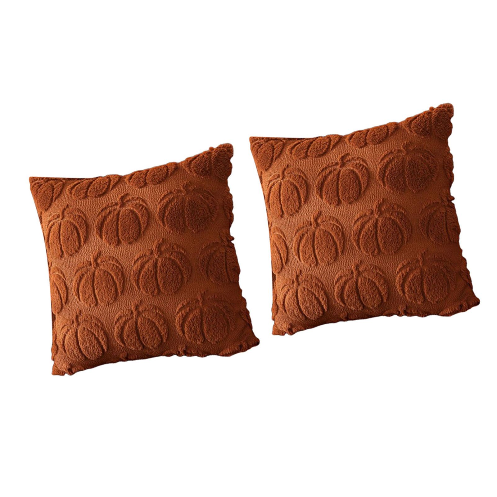 2Pcs Pumpkin Fall Decorative Throw Pillow Cover Autumn Harvest Printed Fluffy