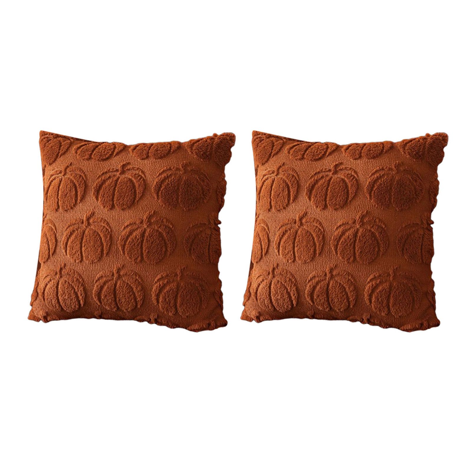 2Pcs Pumpkin Fall Decorative Throw Pillow Cover Autumn Harvest Printed Fluffy view 2