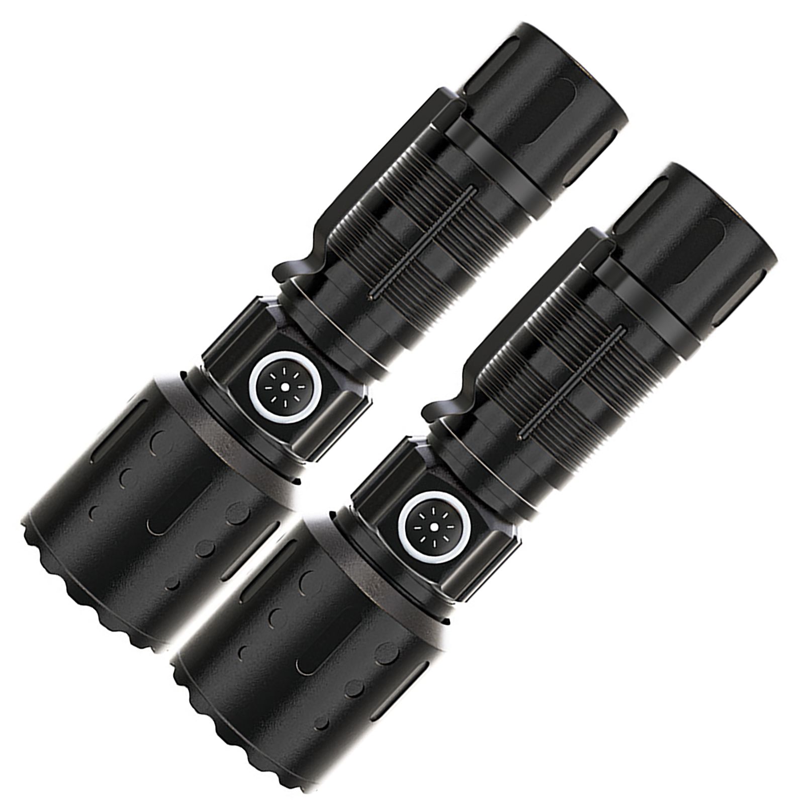 2PCS LED Super Bright Flashlights USB Rechargeable Telescopic Zoom Flashlight view 4