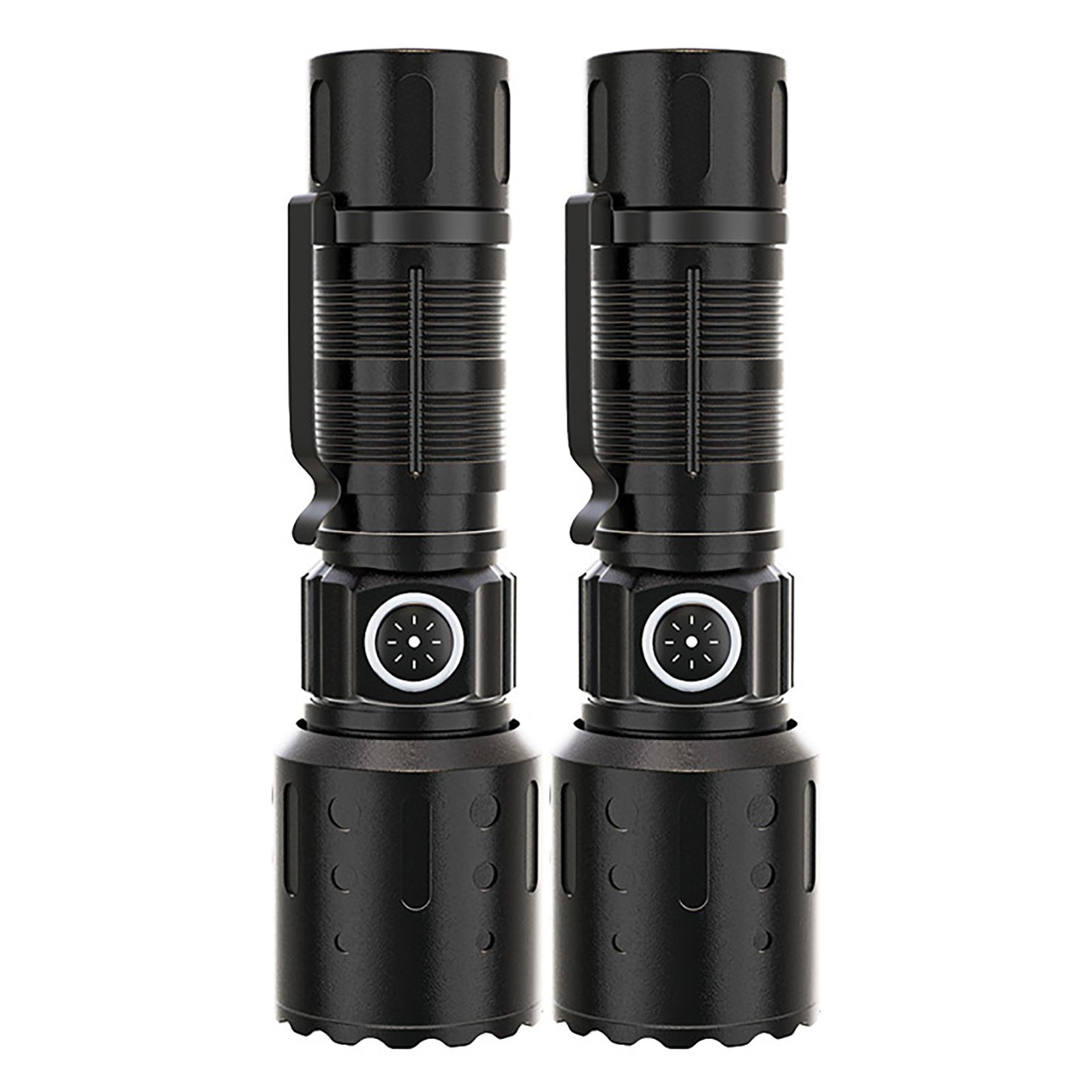 2PCS LED Super Bright Flashlights USB Rechargeable Telescopic Zoom Flashlight view 6