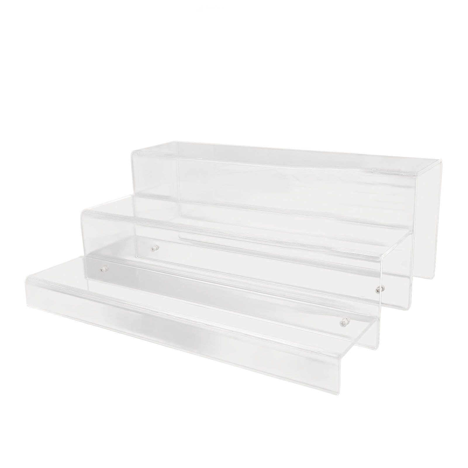 3 Tiers Bar Bottle Rack Clear Acrylic Display Risers Liquor Bottle Stand for