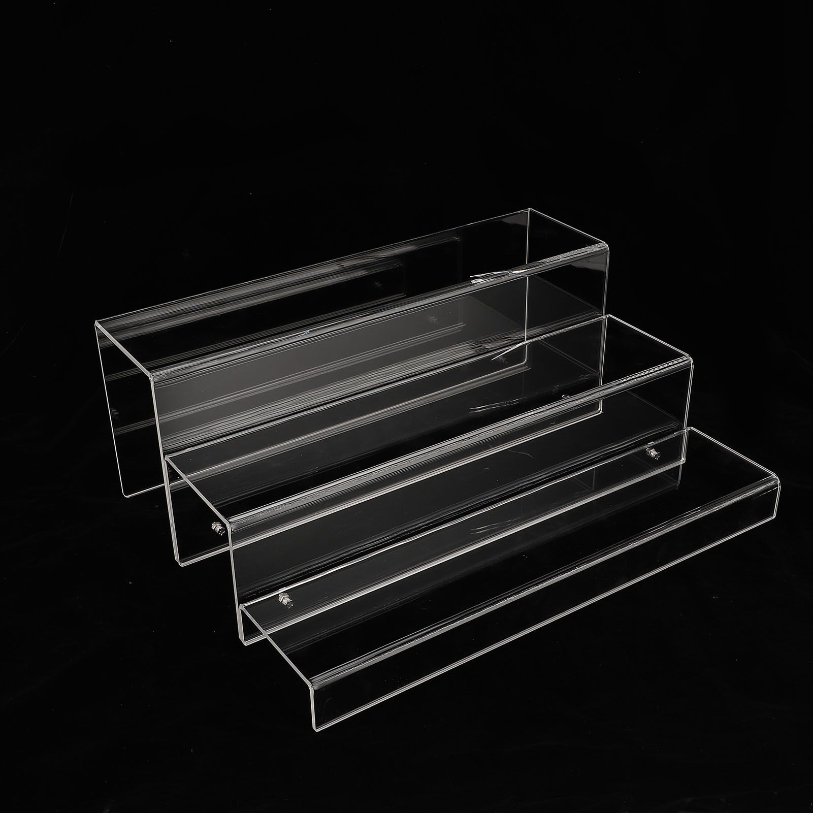 3 Tiers Bar Bottle Rack Clear Acrylic Display Risers Liquor Bottle Stand for view 2
