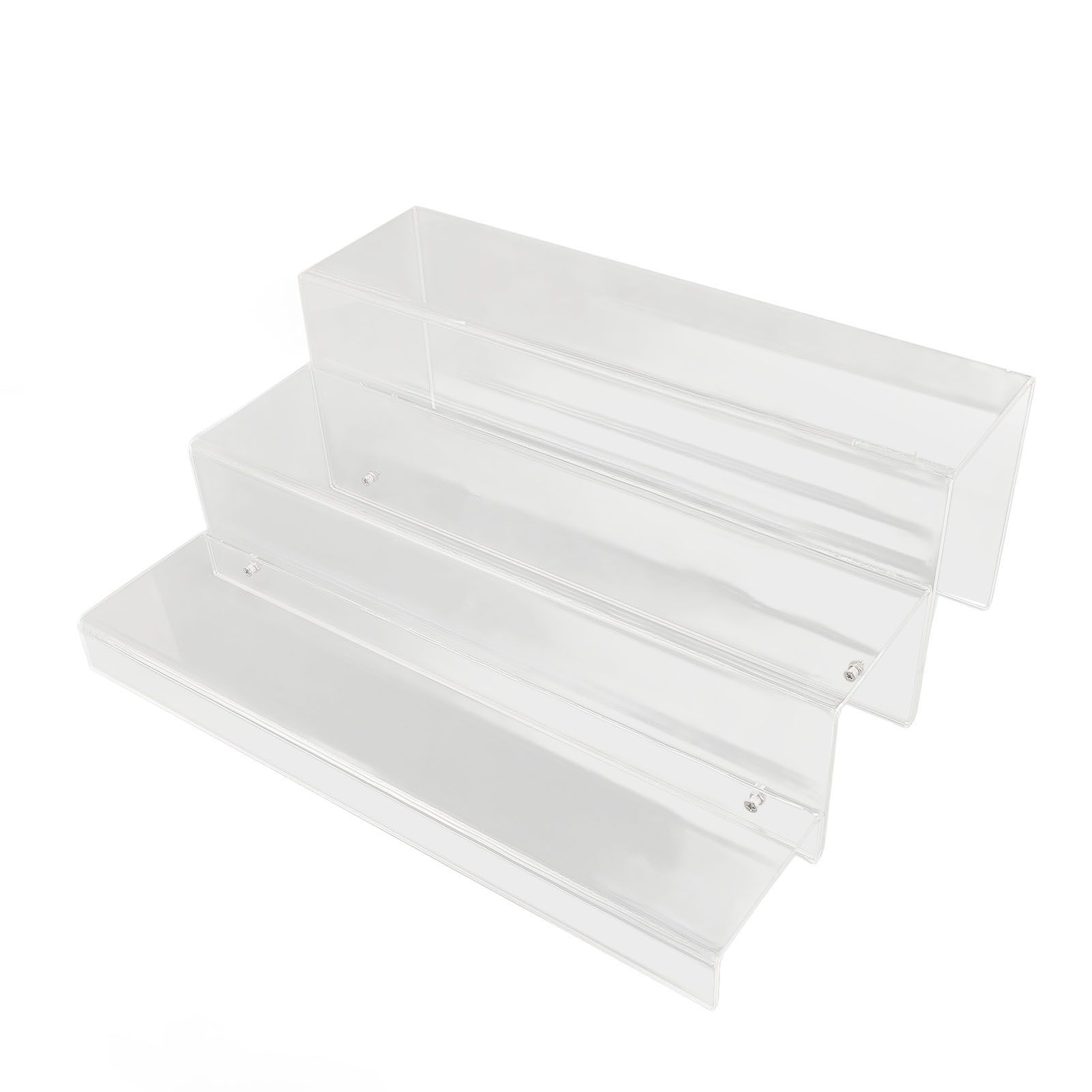 3 Tiers Bar Bottle Rack Clear Acrylic Display Risers Liquor Bottle Stand for view 4