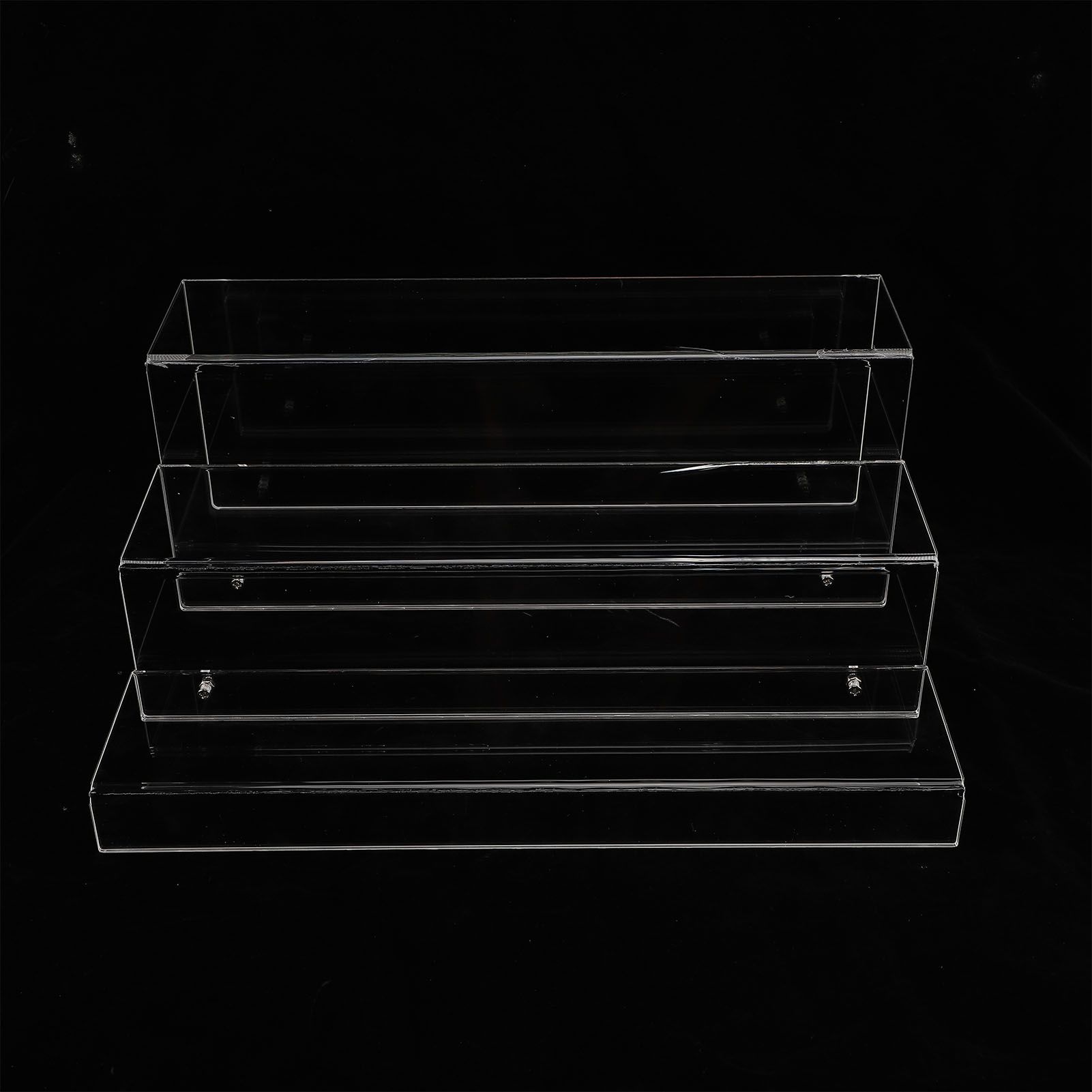 3 Tiers Bar Bottle Rack Clear Acrylic Display Risers Liquor Bottle Stand for view 5
