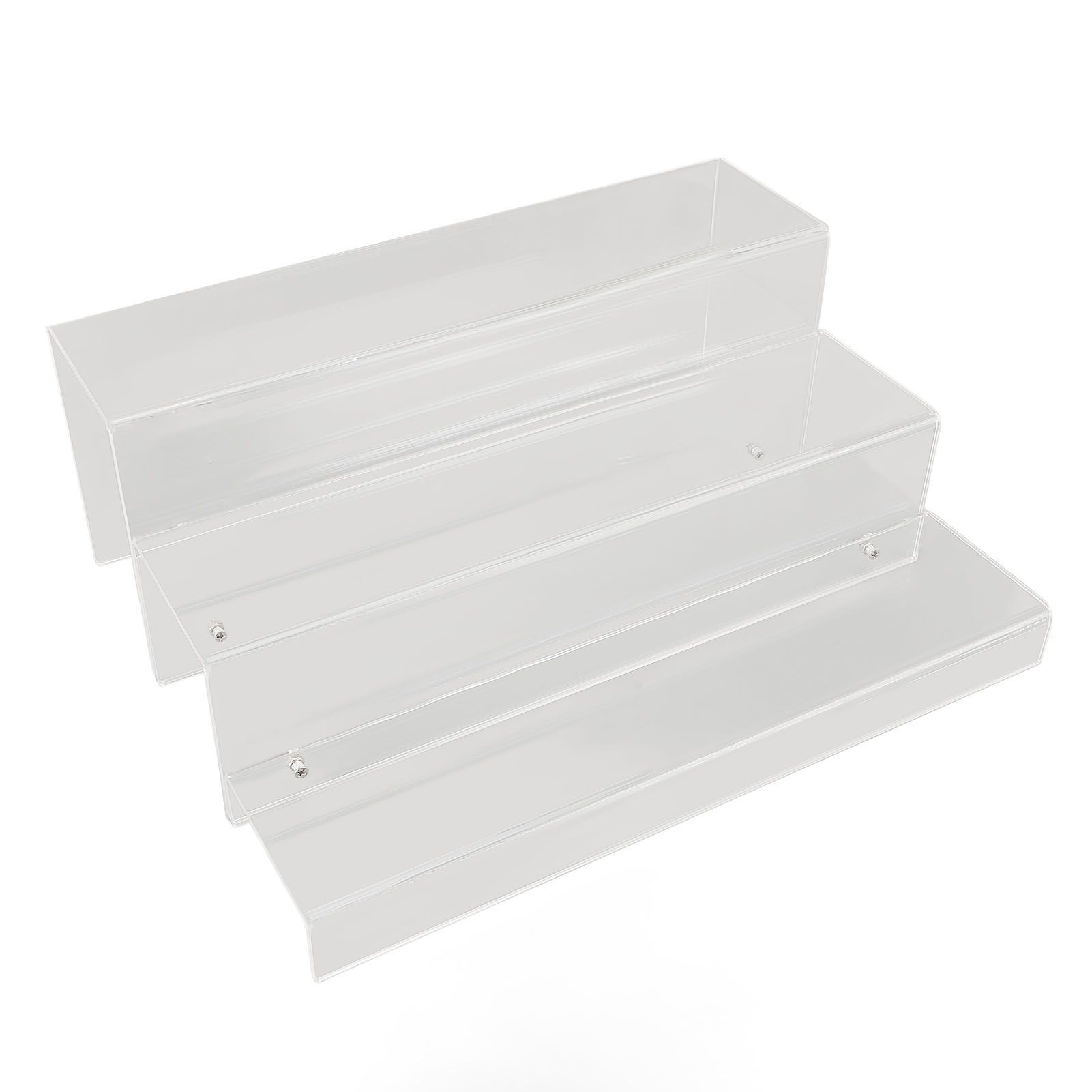 3 Tiers Bar Bottle Rack Clear Acrylic Display Risers Liquor Bottle Stand for view 8