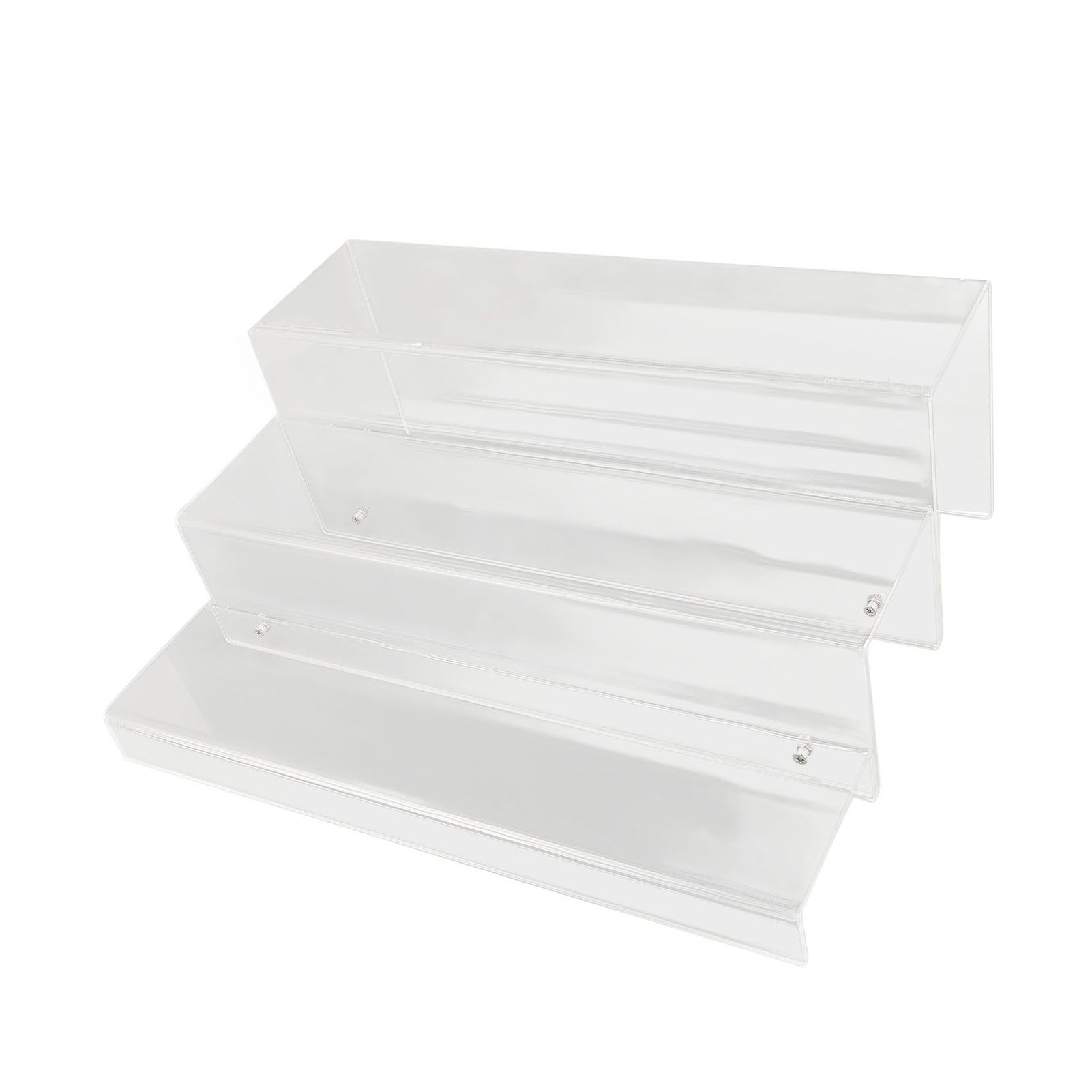 3 Tiers Bar Bottle Rack Clear Acrylic Display Risers Liquor Bottle Stand for view 11