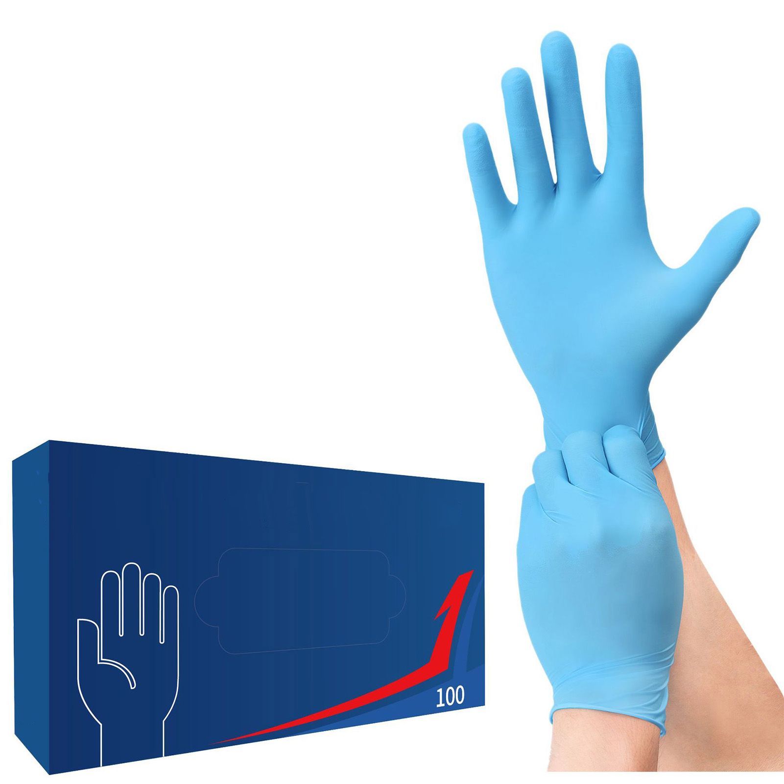 100Pcs Nitrile Gloves Water Proof Oil Proof Alkali Resistant Disposable Gloves view 3