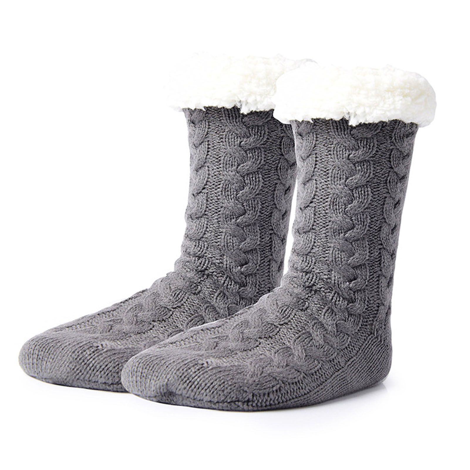 Slipper Fuzzy Socks with Grippers Warm Thick Fleece Lined Super Soft Non Slip view 10