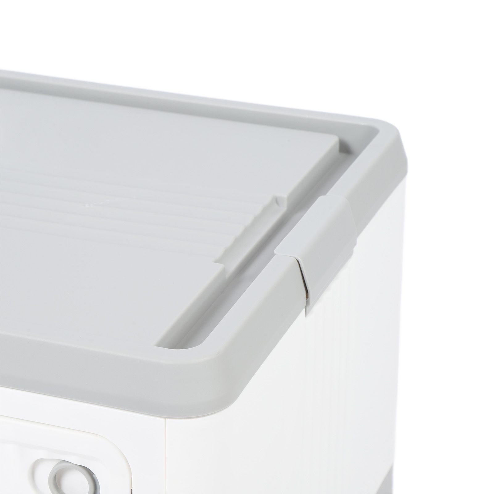 Folding Storage Bin with Lid Wheels PP Stackable Rolling Utility Storage Box view 2