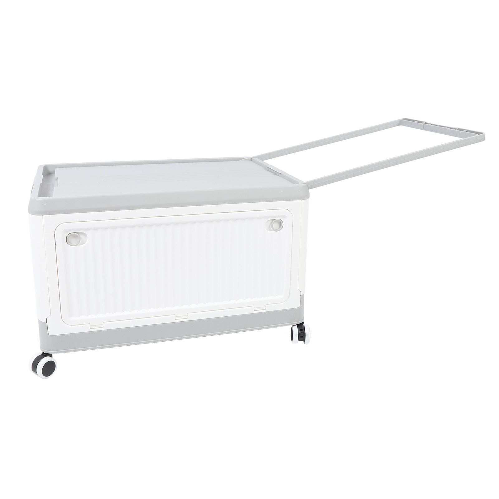 Folding Storage Bin with Lid Wheels PP Stackable Rolling Utility Storage Box view 4