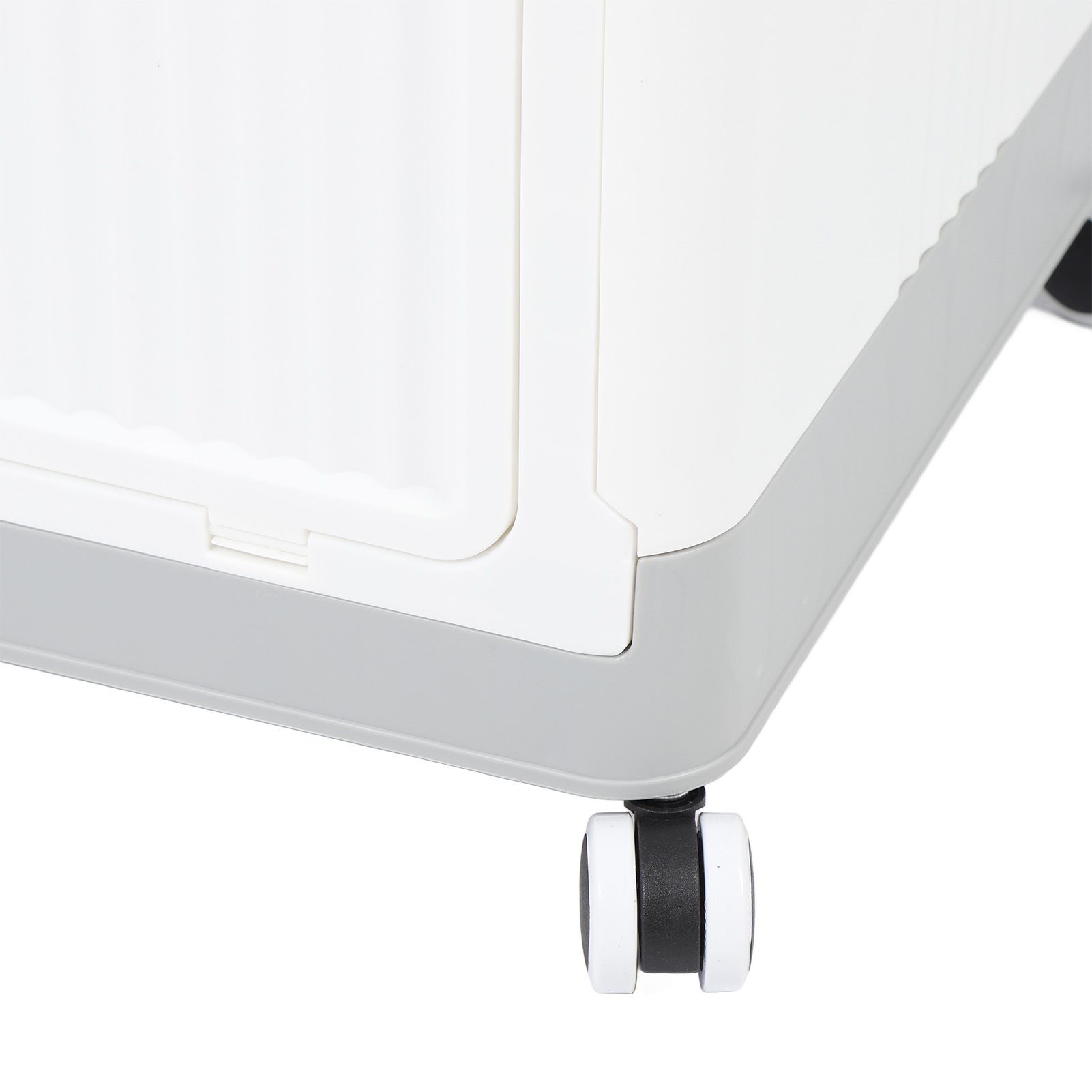 Folding Storage Bin with Lid Wheels PP Stackable Rolling Utility Storage Box view 7