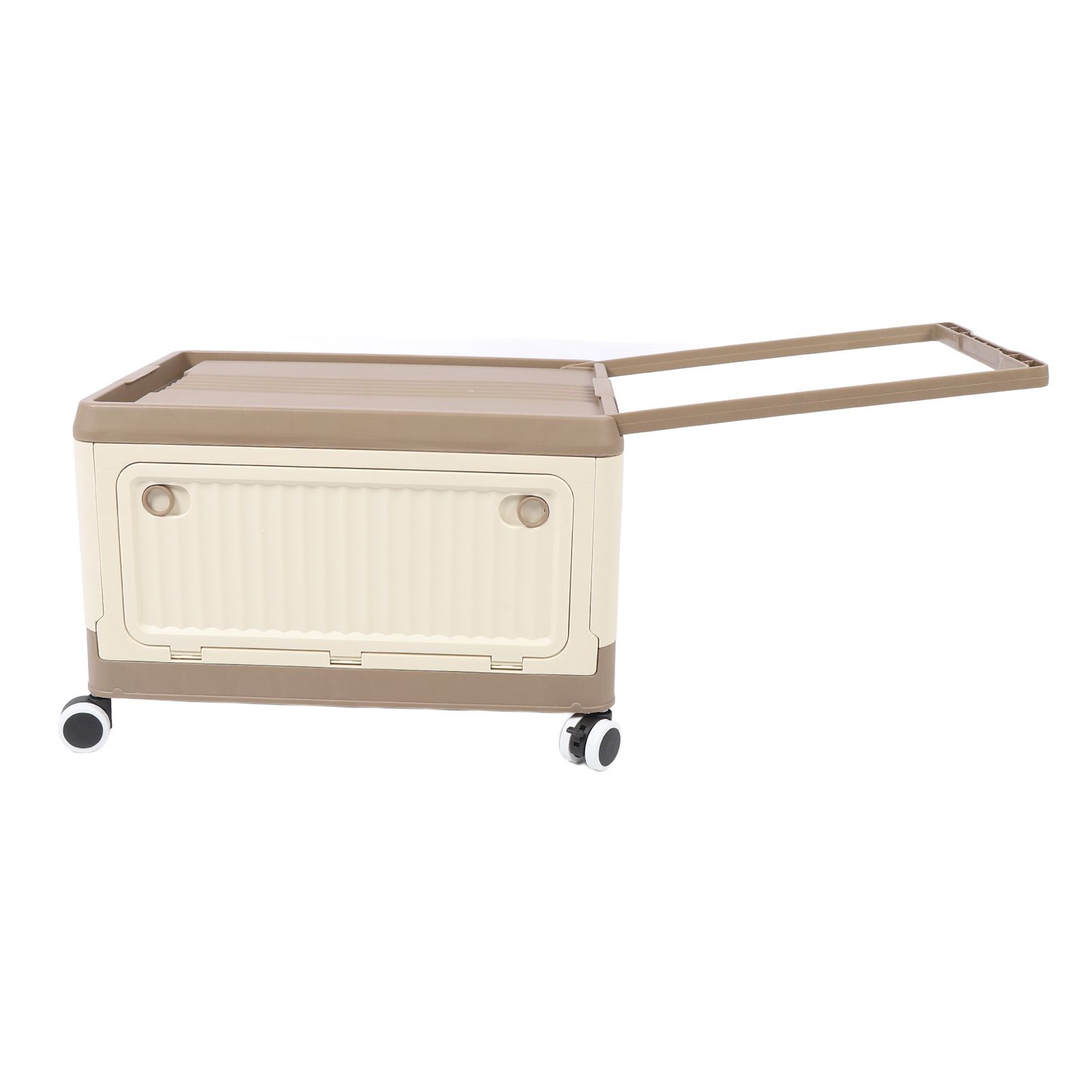Folding Storage Bin with Lid Wheels PP Stackable Rolling Utility Storage Box view 4
