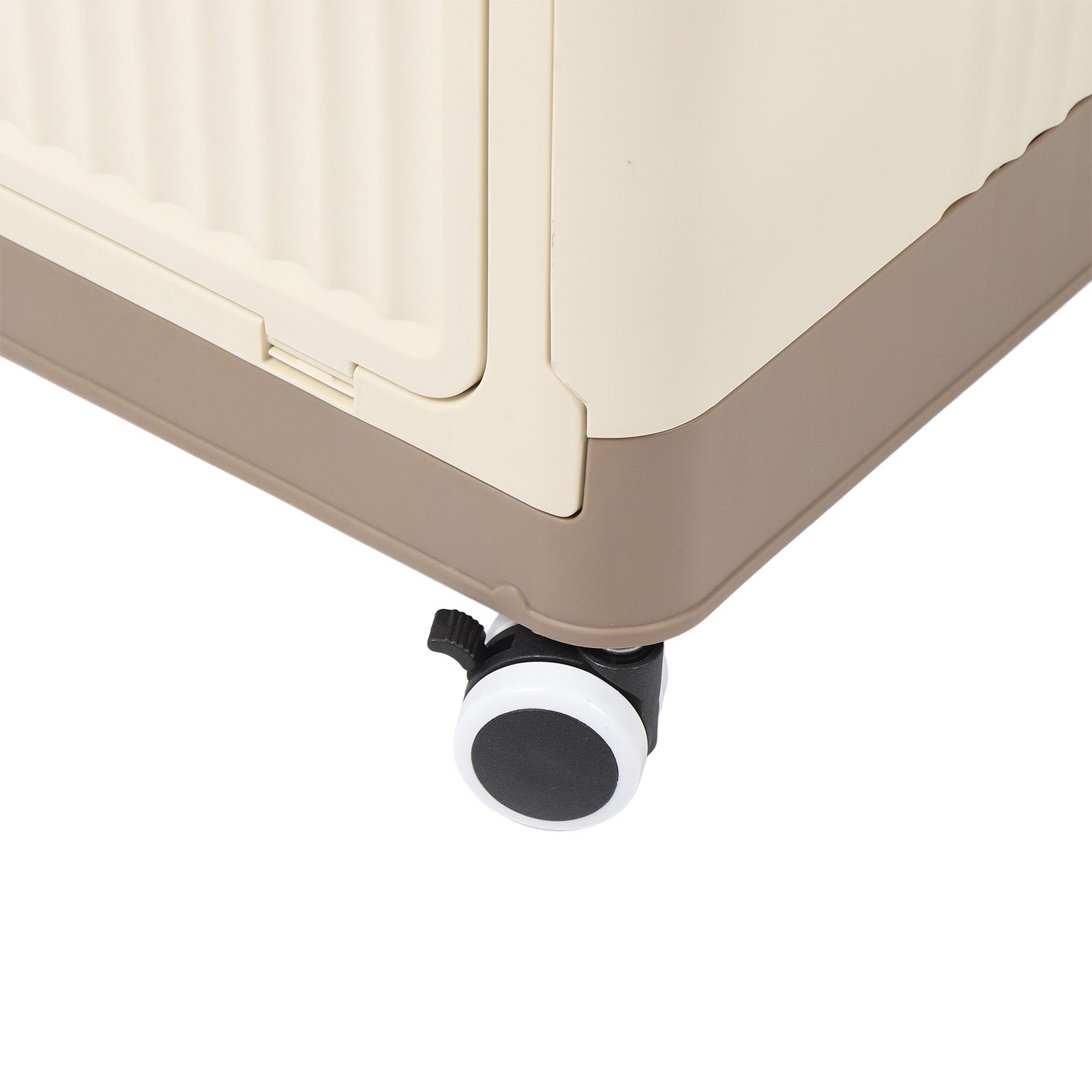 Folding Storage Bin with Lid Wheels PP Stackable Rolling Utility Storage Box view 7