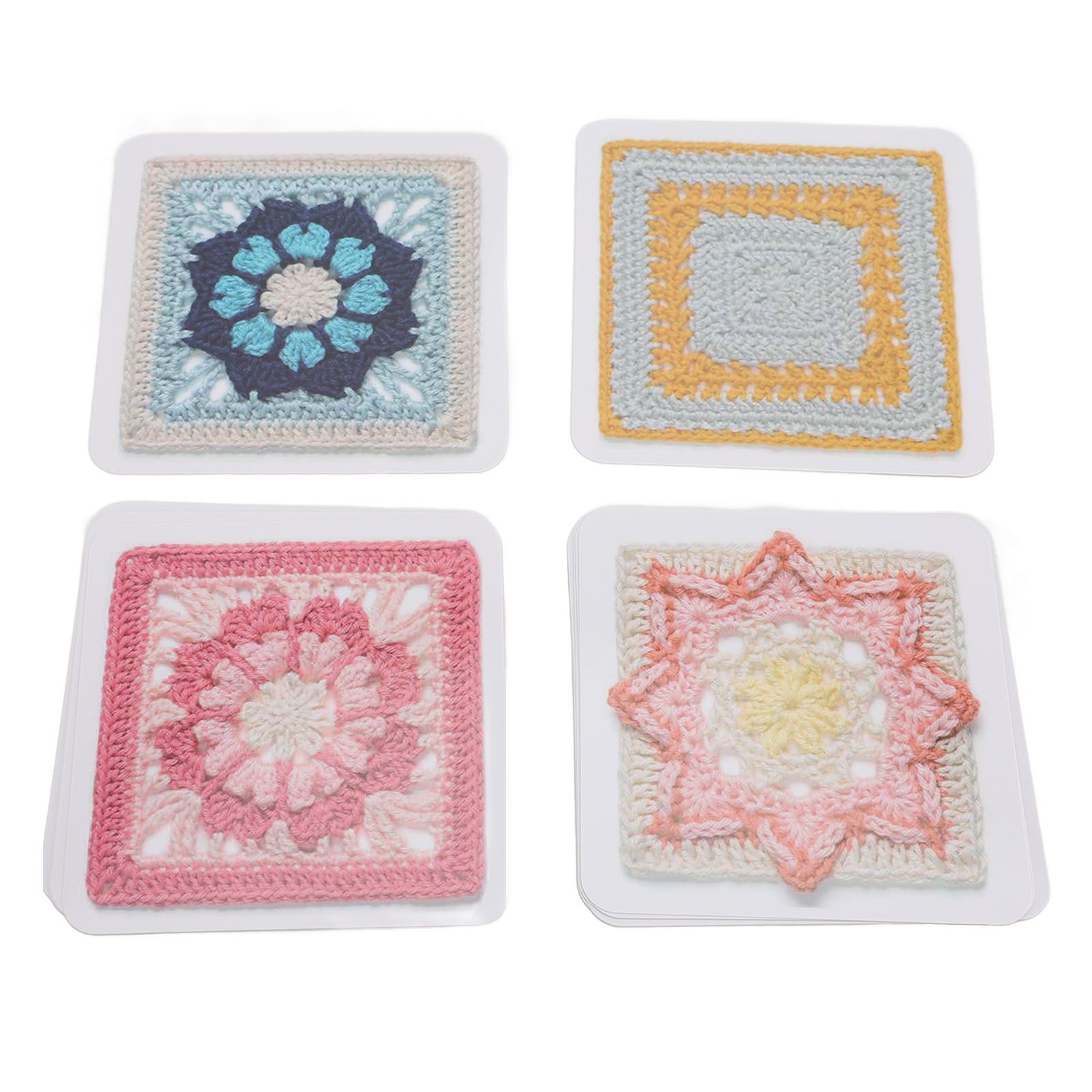 50pcs Granny Square Card Deck Easy to Use Portable Crochet Patterns Card Deck view 6
