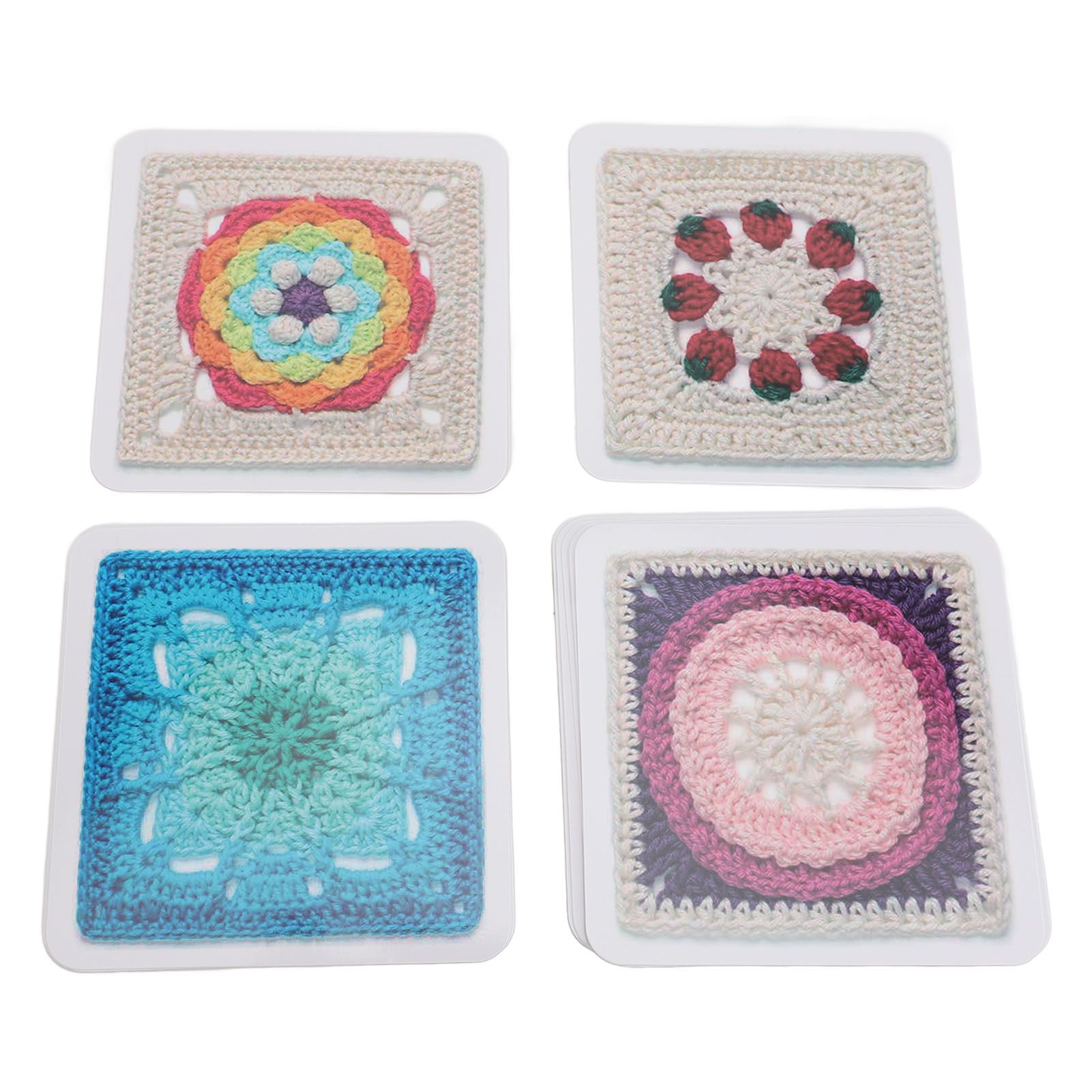 50pcs Granny Square Card Deck Easy to Use Portable Crochet Patterns Card Deck view 9