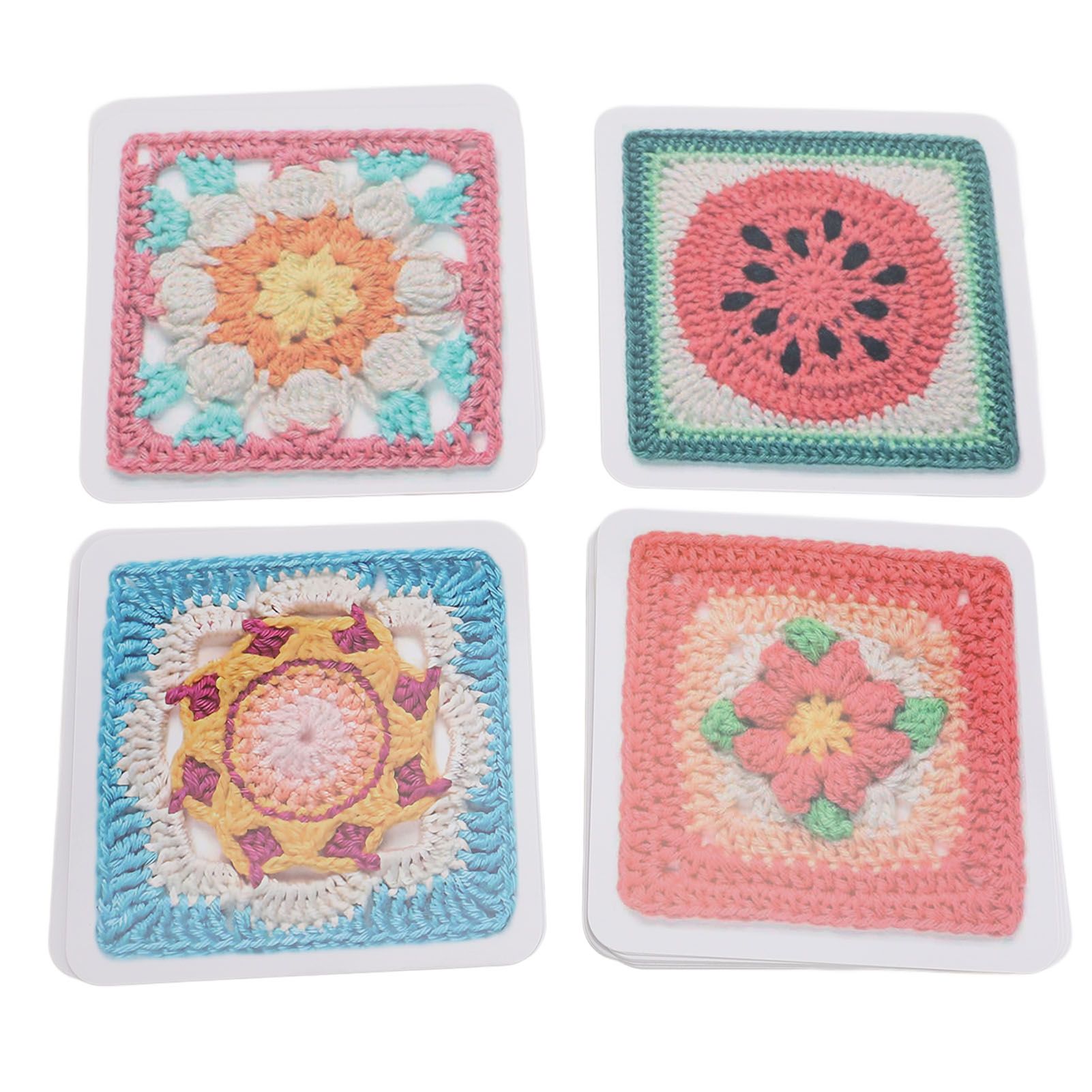 50pcs Granny Square Card Deck Easy to Use Portable Crochet Patterns Card Deck view 10
