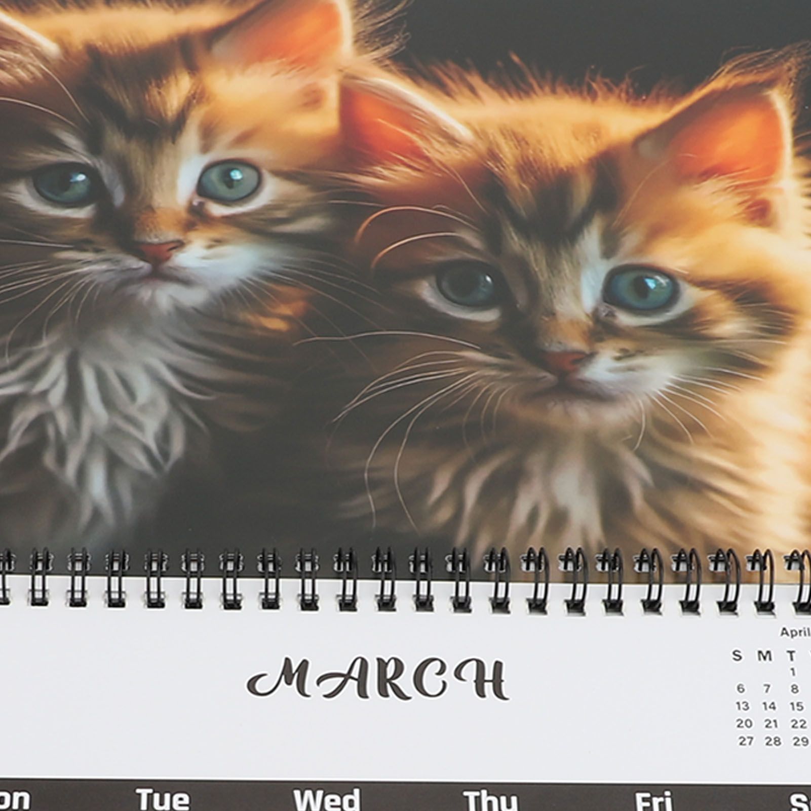 2025 Wall Cat Calendar 12 Month Thick Paper Double Sided Binding Julian view 2
