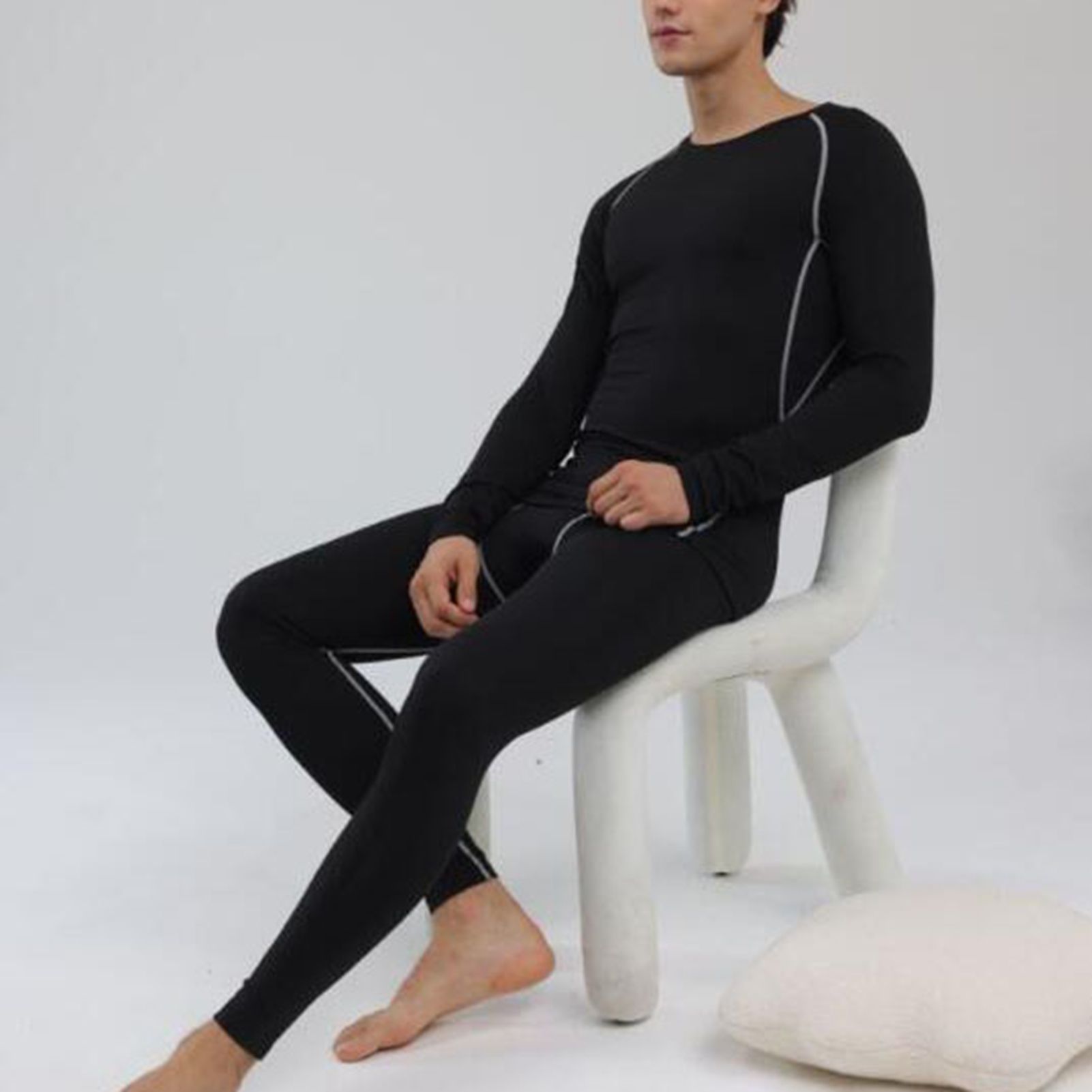 Men Thermal Underwear Set Slim Fit Base Layer Underwear Top Bottoms Suit for view 6