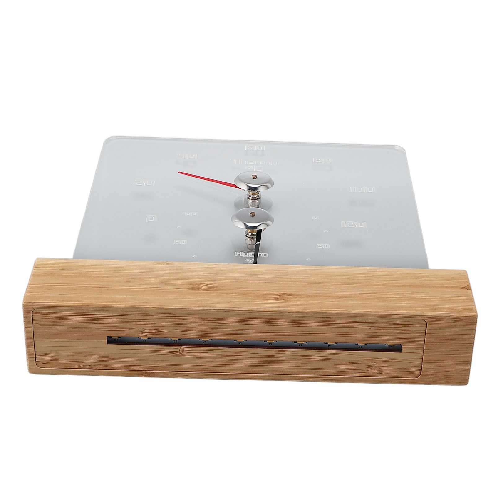 2 in 1 Sauna Thermometer Hygrometer with Wood Base Wall Mountable Freestanding view 4