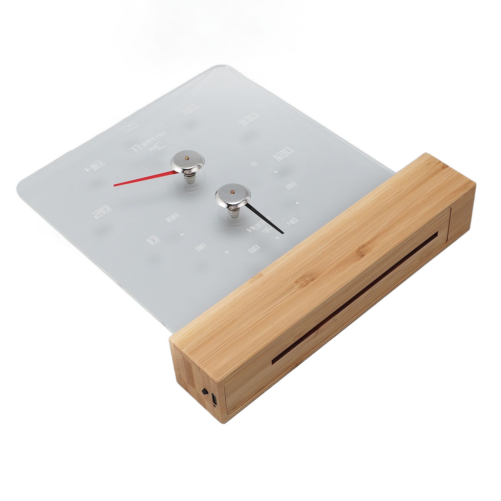 2 in 1 Sauna Thermometer Hygrometer with Wood Base Wall Mountable Freestanding view 6