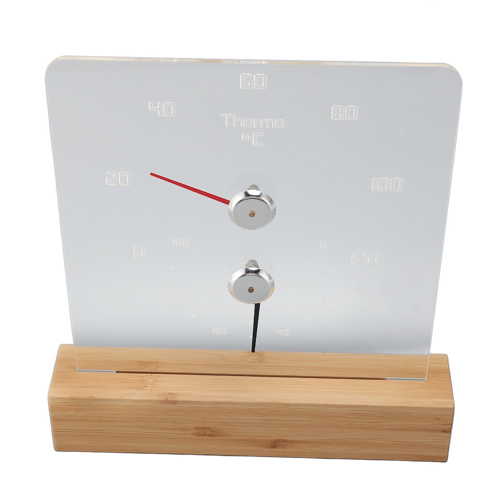 2 in 1 Sauna Thermometer Hygrometer with Wood Base Wall Mountable Freestanding view 9