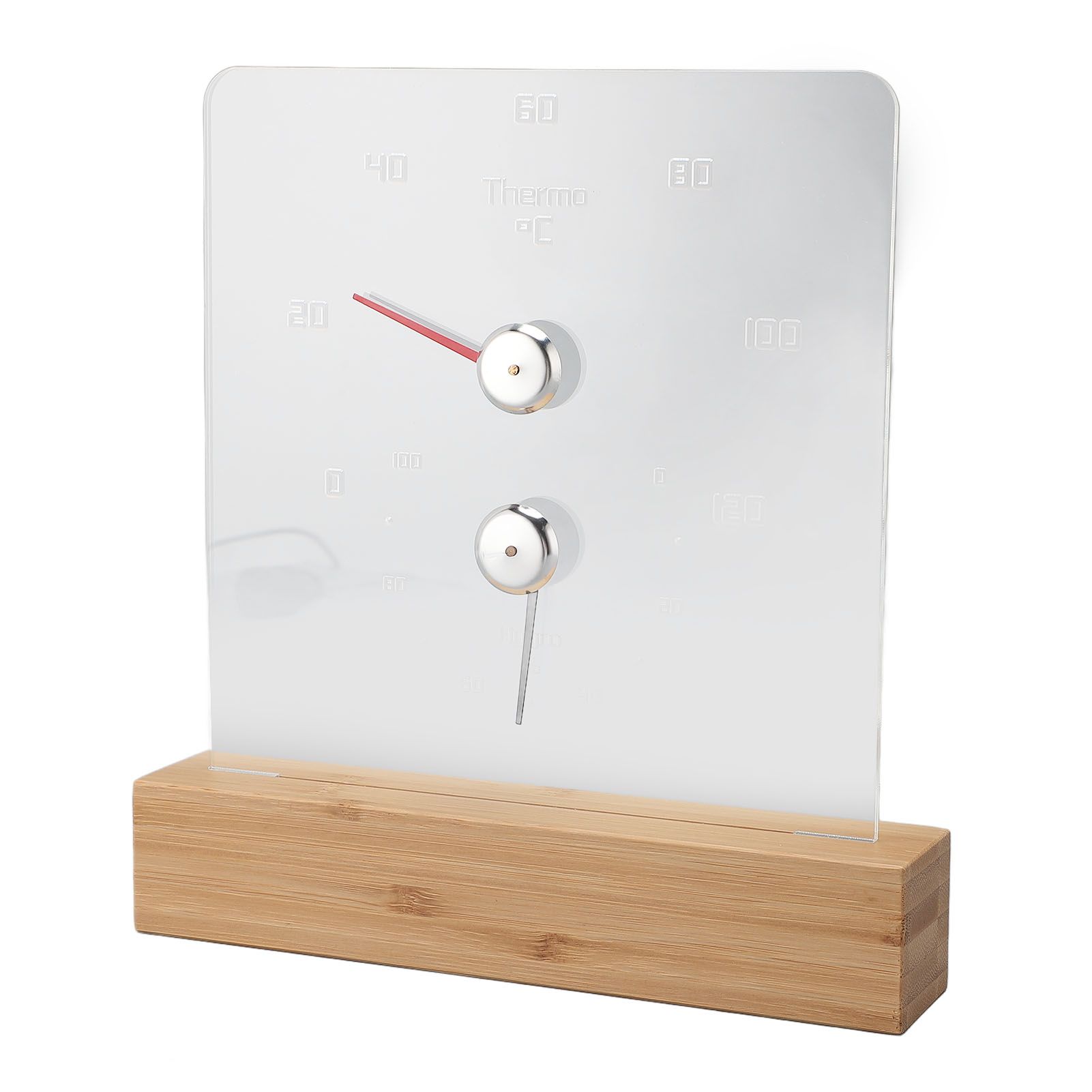 2 in 1 Sauna Thermometer Hygrometer with Wood Base Wall Mountable Freestanding view 10