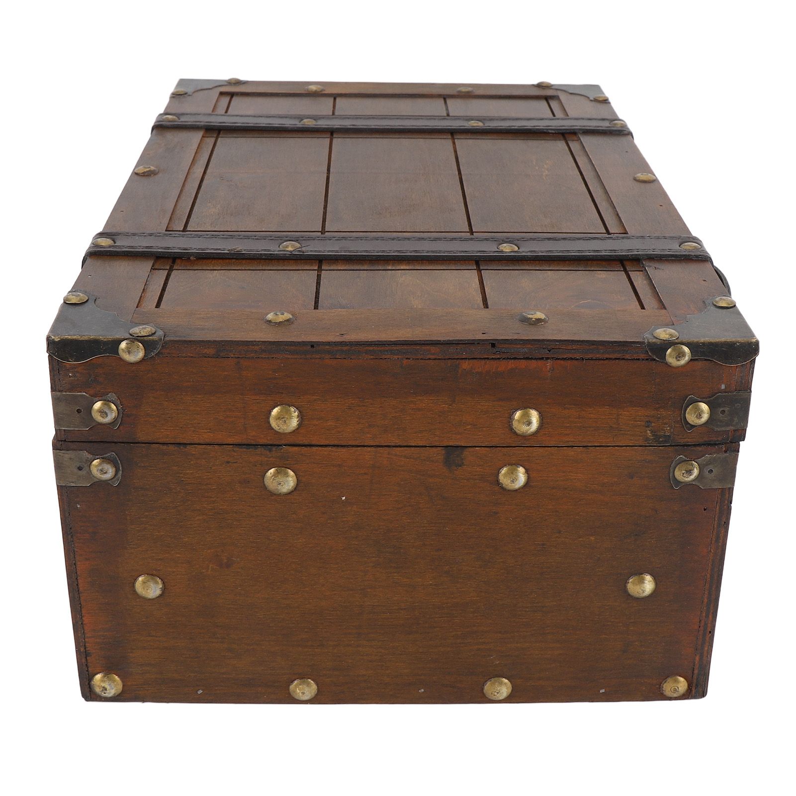Wooden Chest Portable Vintage Distressed Multifunctional Wood Storage Trunk view 2