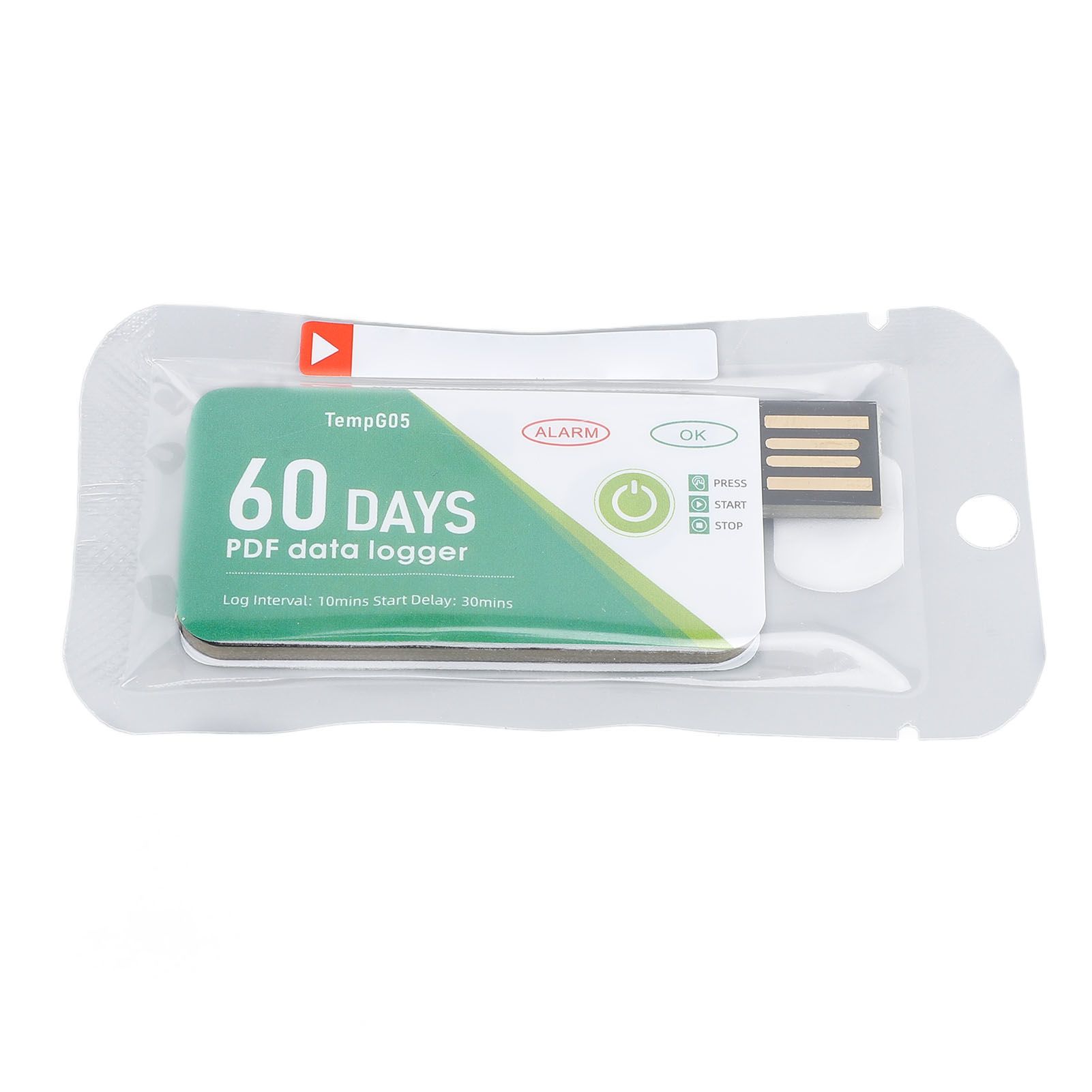 60 Days USB Temperature Data Logger Recorder IP67 Water Resistant Disposable view 2