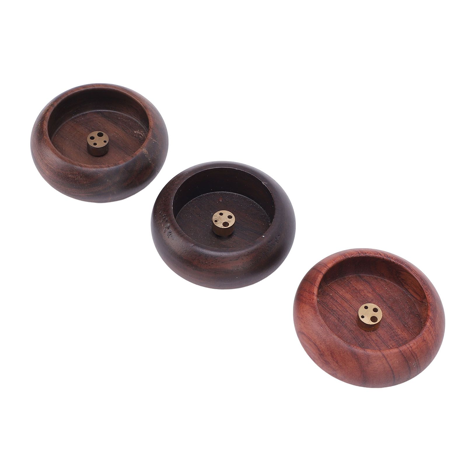 3pcs Incense Holder Walnut Rosewood Ebony Solid Wood Vintage Incense Stick