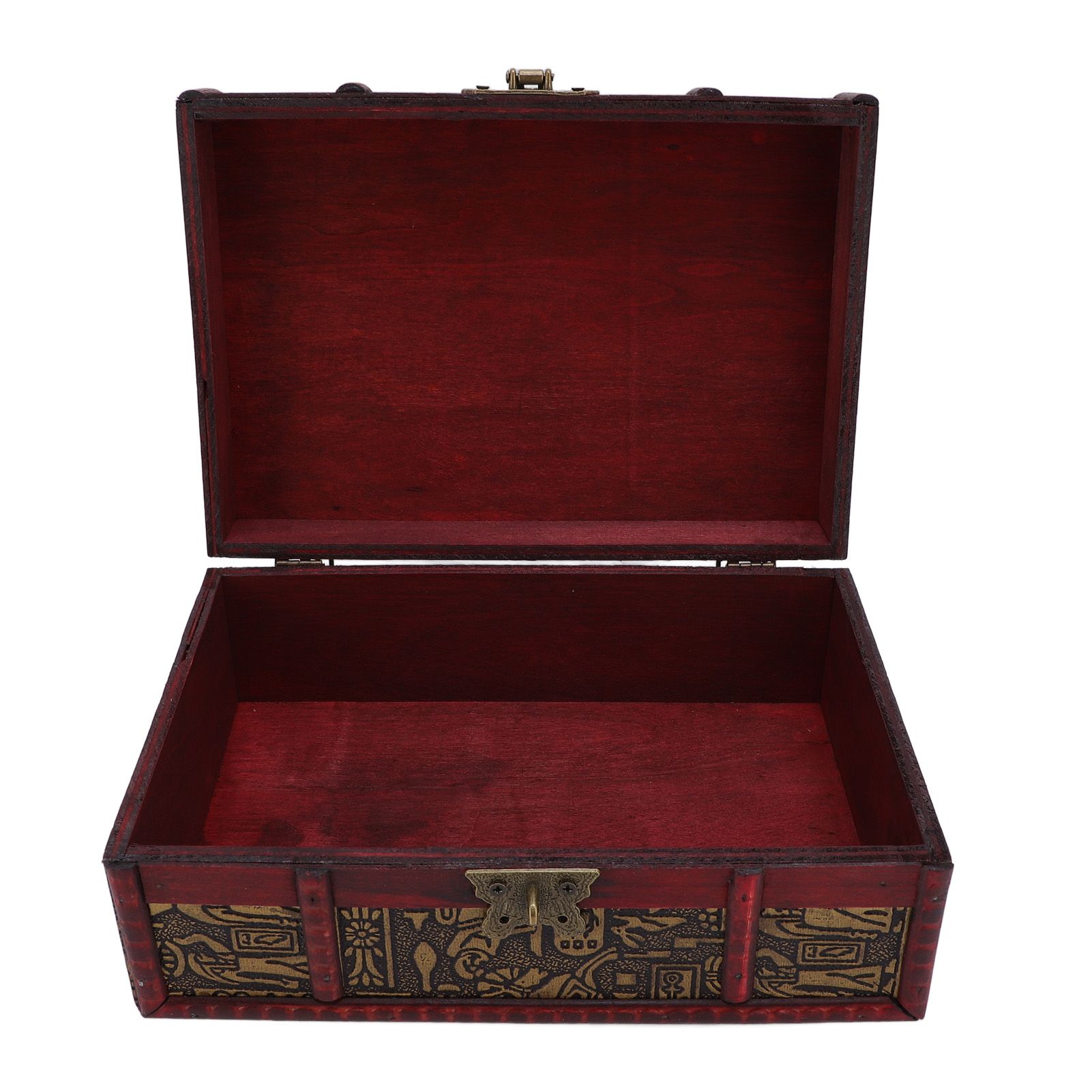 Vintage Wooden Storage Box Decorative Desktop Treasure Chest Jewelry Cosmetic view 8