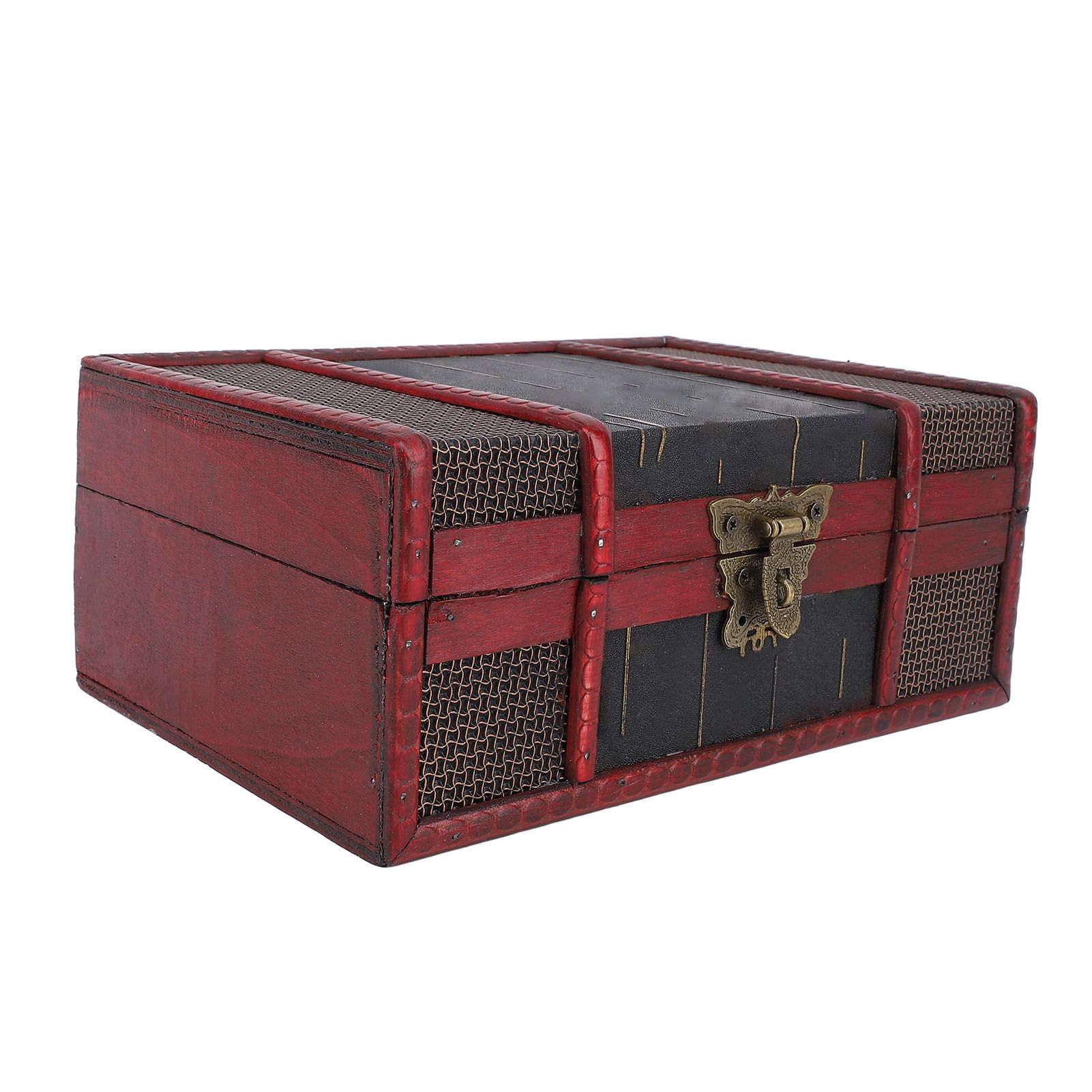 Vintage Storage Box Decorative Density Board Treasure Jewelry Chest for view 10