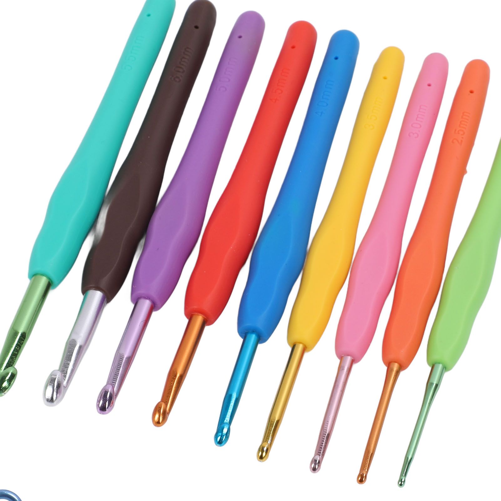 Crochet Hooks Set with Yarn and Knitting Accessories Ergonomic Portable DIY view 2
