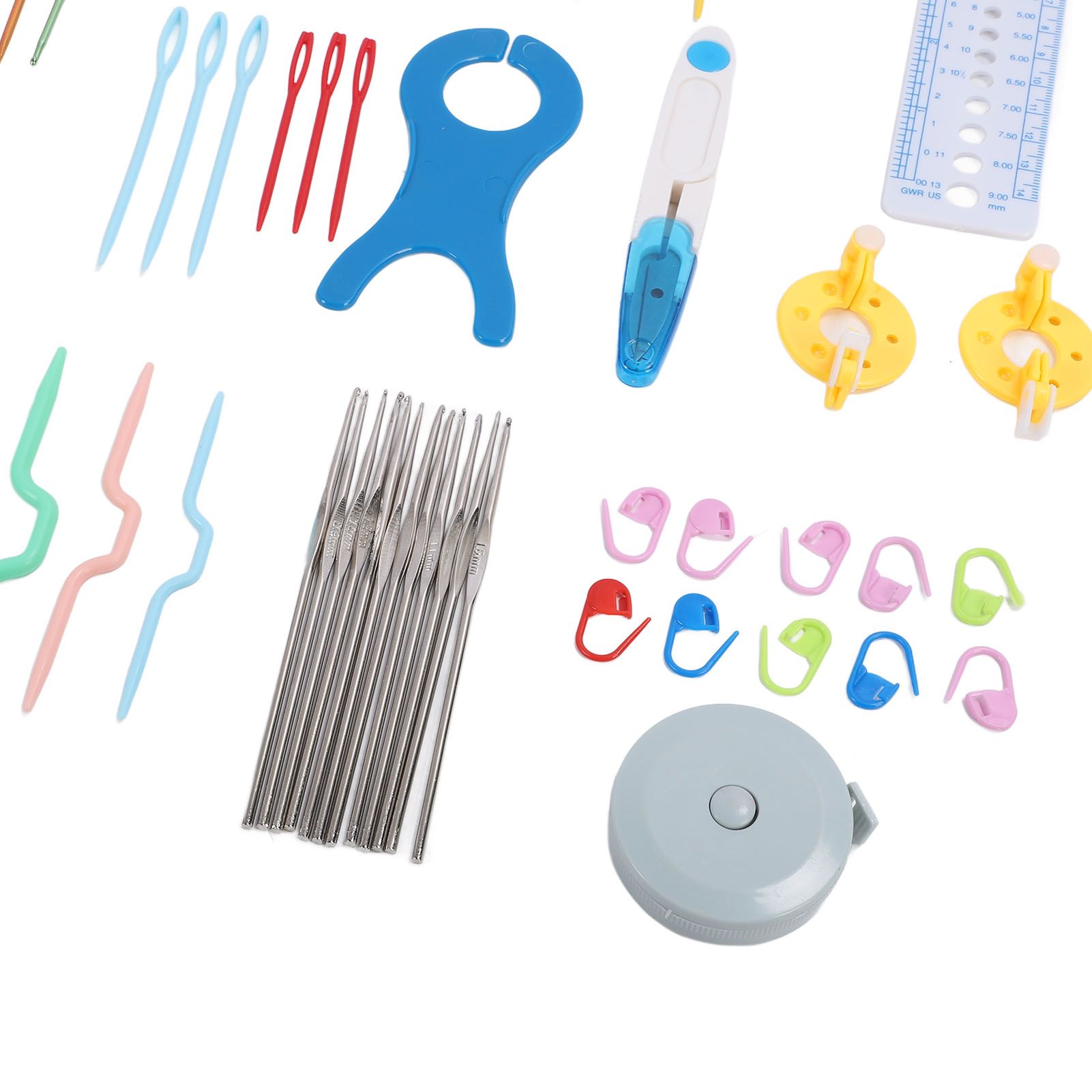 Crochet Hooks Set with Yarn and Knitting Accessories Ergonomic Portable DIY view 7