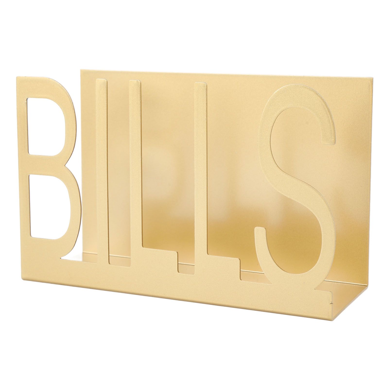 Desktop Metal Mail Holder Cutout Design Desk Letter Envelope Document