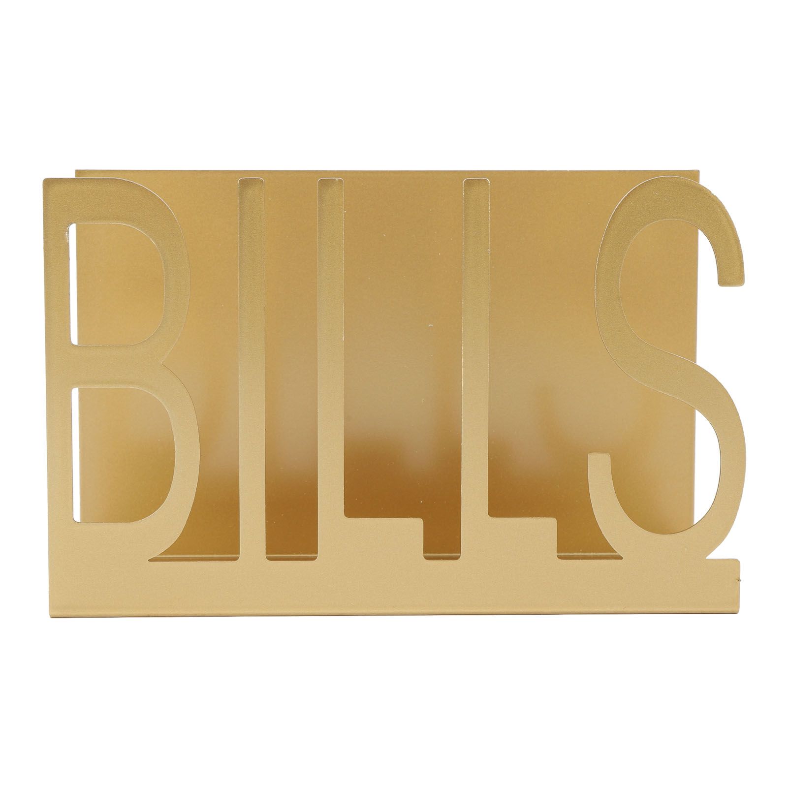 Desktop Metal Mail Holder Cutout Design Desk Letter Envelope Document view 3