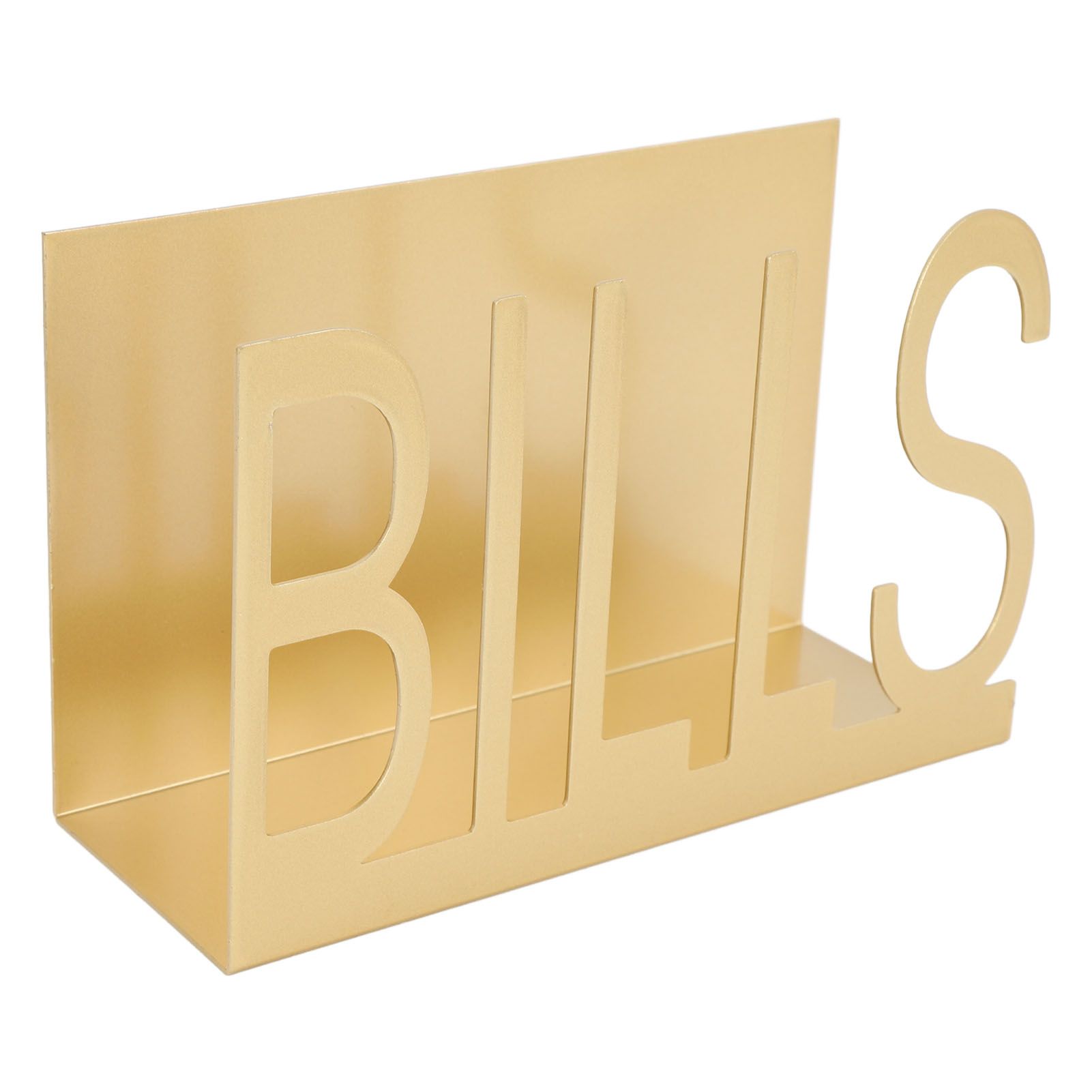 Desktop Metal Mail Holder Cutout Design Desk Letter Envelope Document view 10