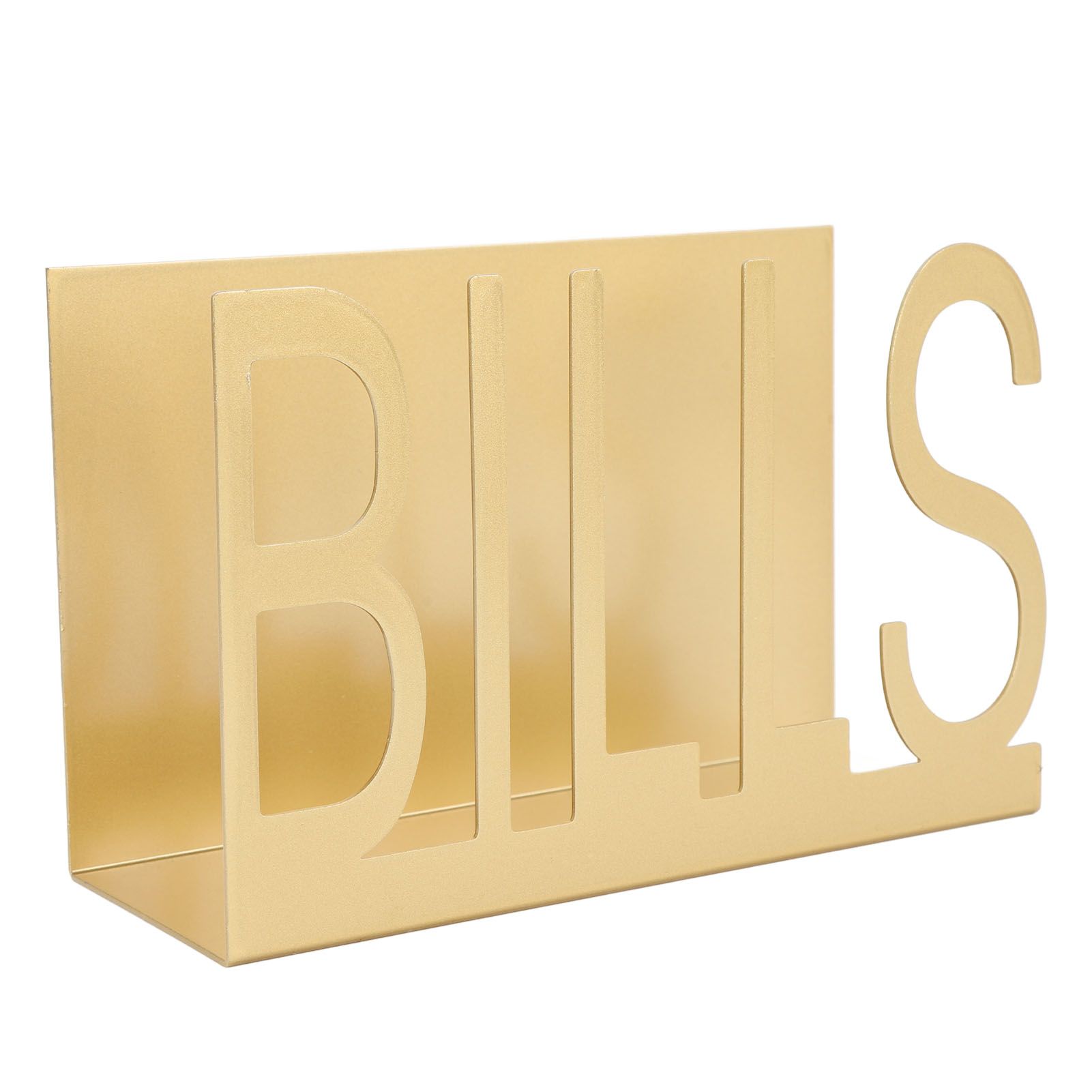 Desktop Metal Mail Holder Cutout Design Desk Letter Envelope Document view 11