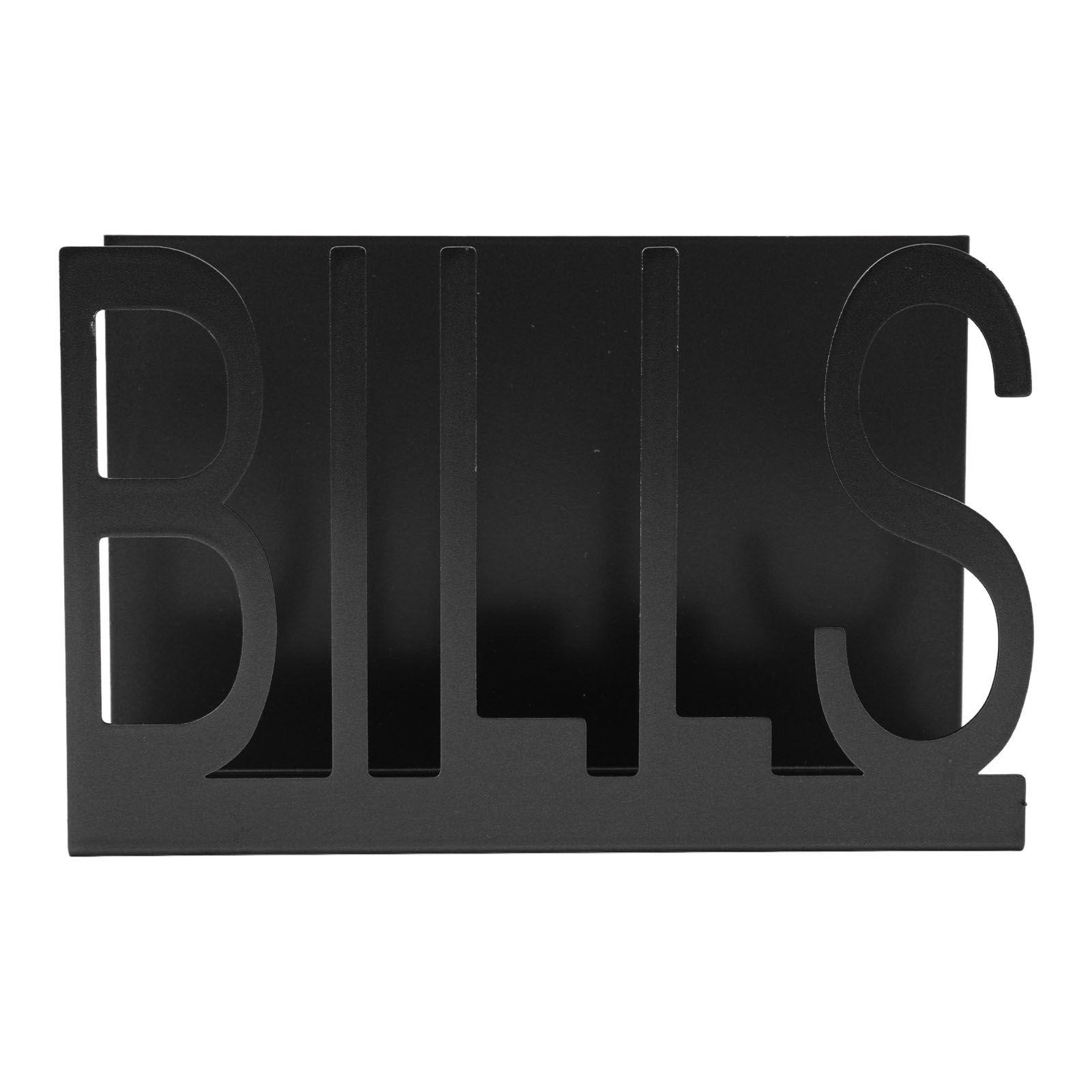 Desktop Metal Mail Holder Cutout Design Desk Letter Envelope Document view 3