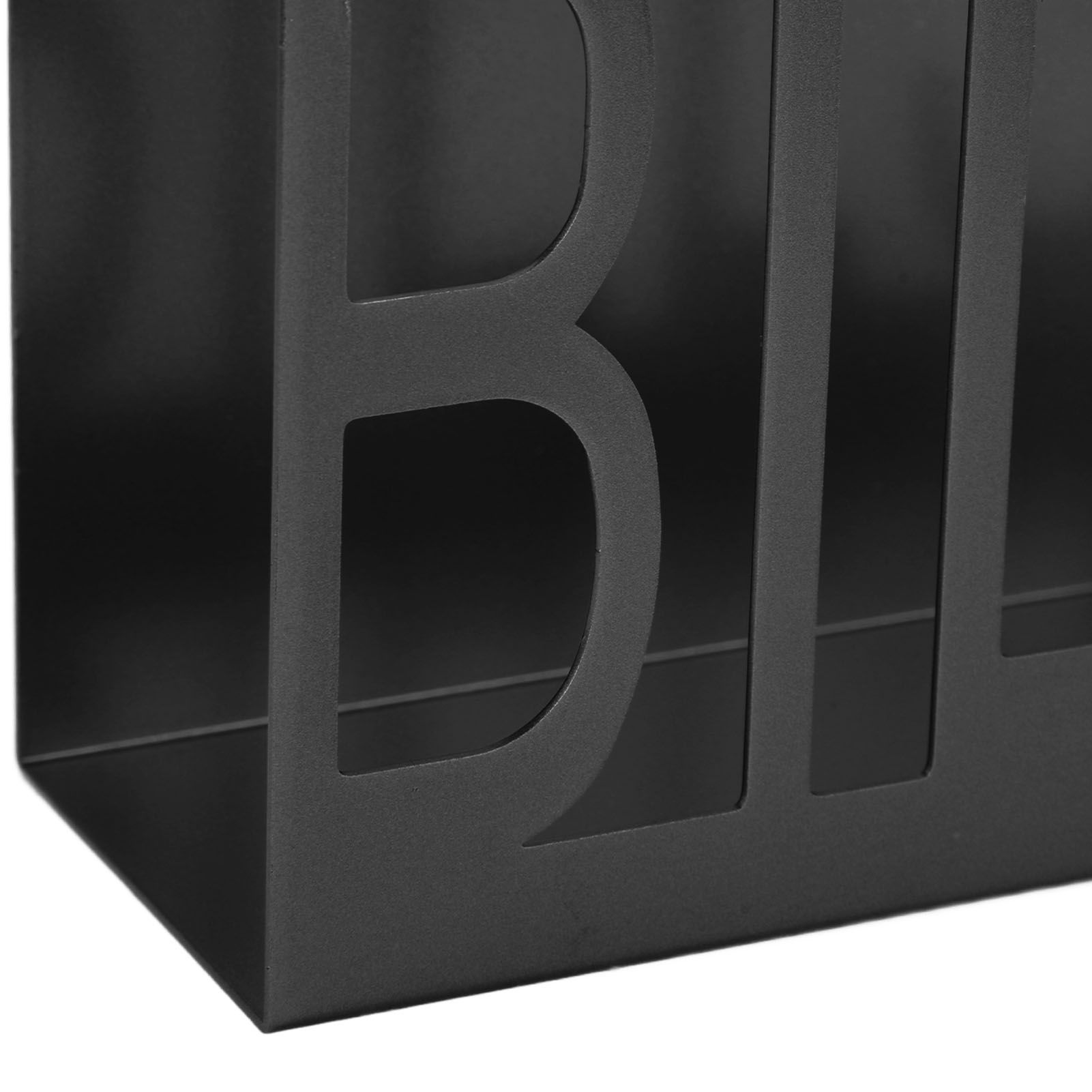 Desktop Metal Mail Holder Cutout Design Desk Letter Envelope Document view 5
