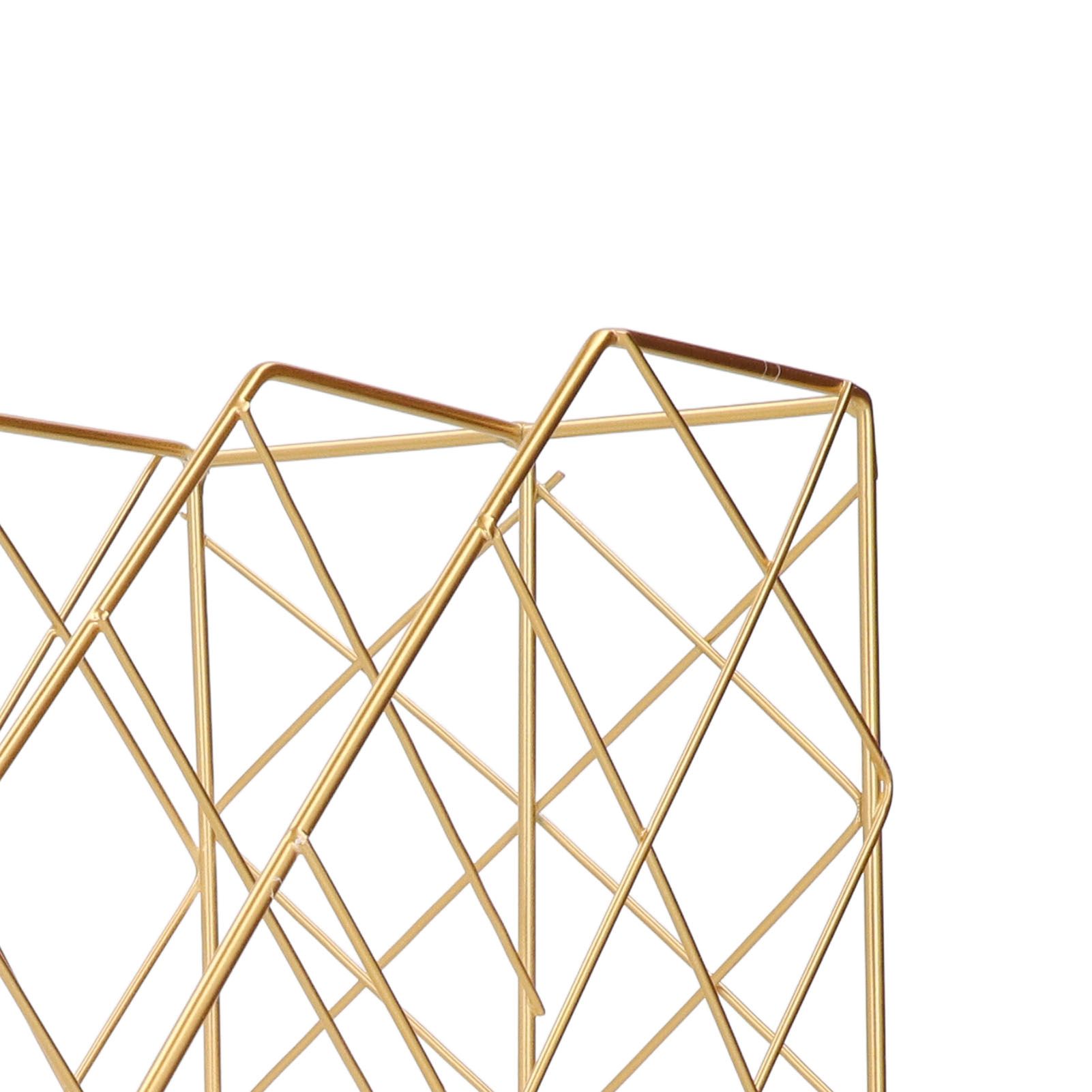 Desk Magazine Holder Simple Geometry Metal Space Saving Desk Magazine File view 2