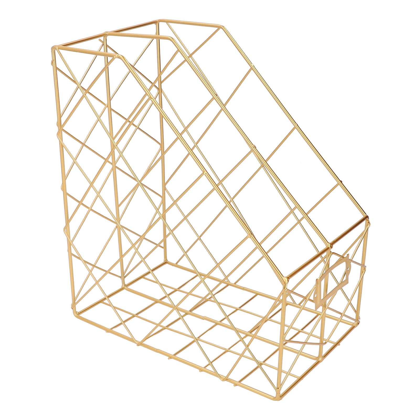 Desk Magazine Holder Simple Geometry Metal Space Saving Desk Magazine File view 4