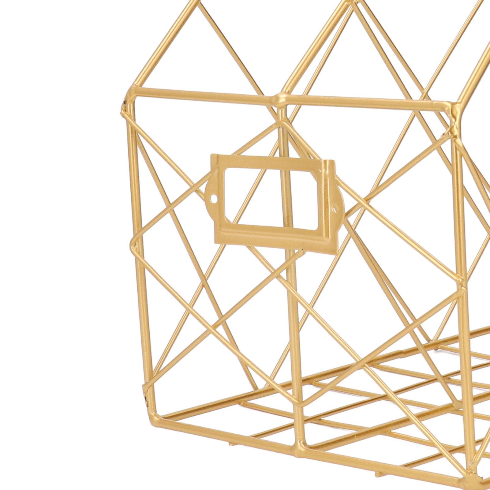 Desk Magazine Holder Simple Geometry Metal Space Saving Desk Magazine File view 7