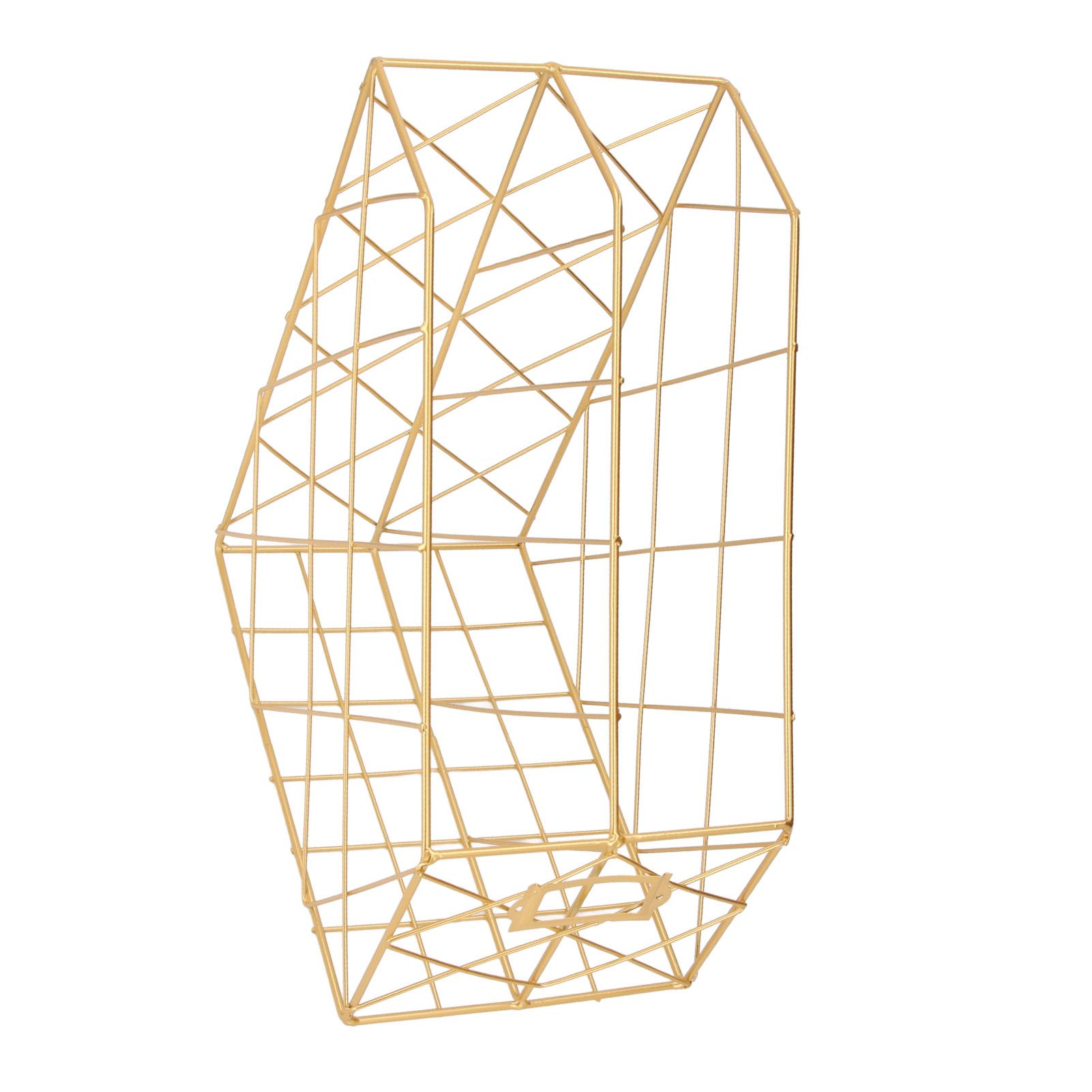 Desk Magazine Holder Simple Geometry Metal Space Saving Desk Magazine File view 8