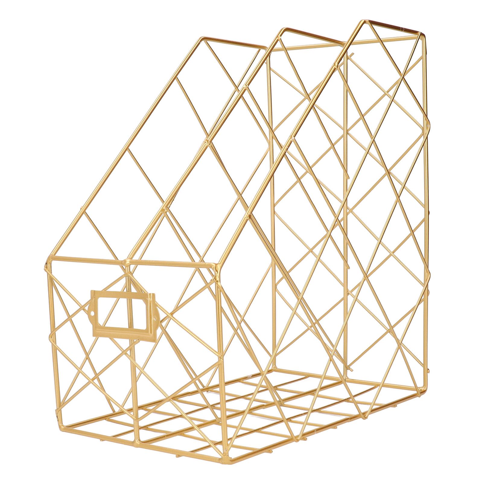 Desk Magazine Holder Simple Geometry Metal Space Saving Desk Magazine File view 11