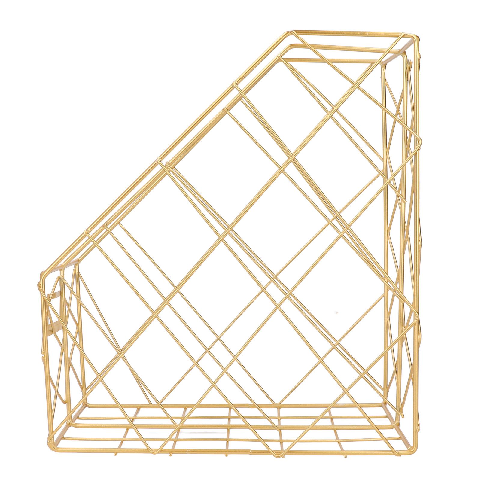 Desk Magazine Holder Simple Geometry Metal Space Saving Desk Magazine File view 12
