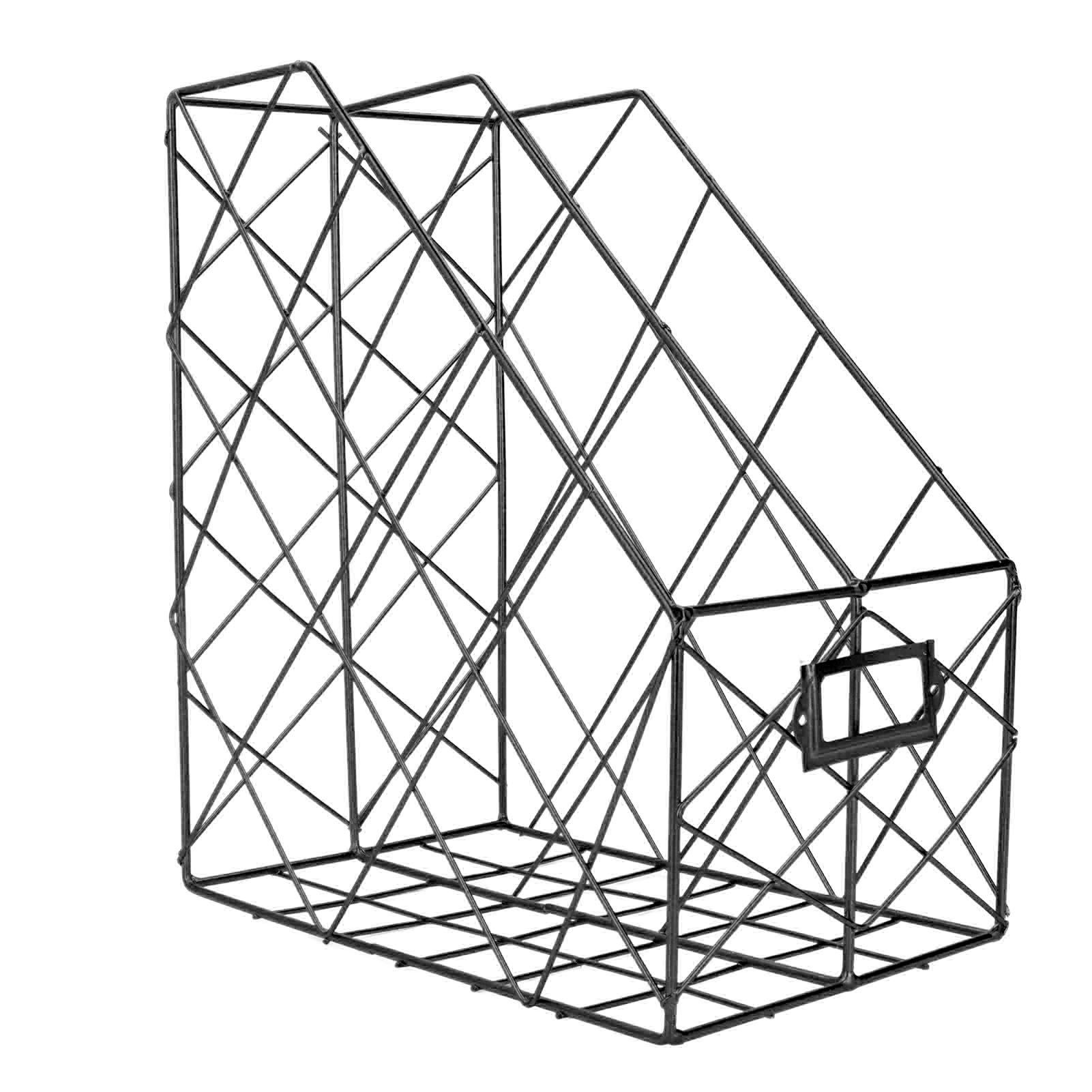 Desk Magazine Holder Simple Geometry Metal Space Saving Desk Magazine File view 6