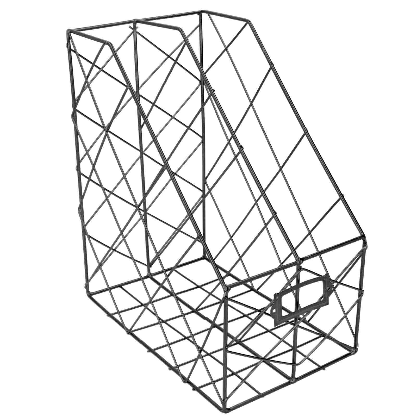 Desk Magazine Holder Simple Geometry Metal Space Saving Desk Magazine File view 9