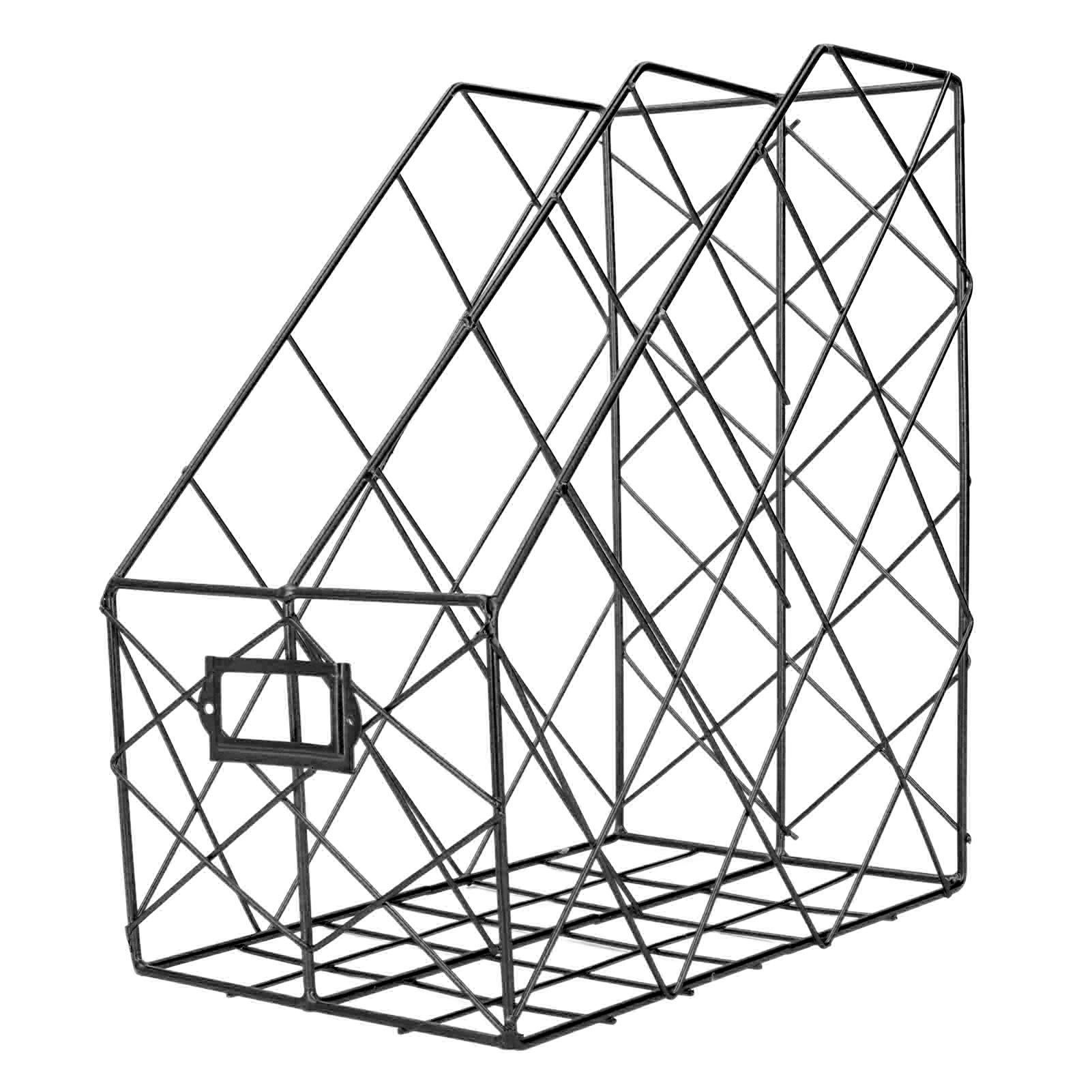 Desk Magazine Holder Simple Geometry Metal Space Saving Desk Magazine File view 11