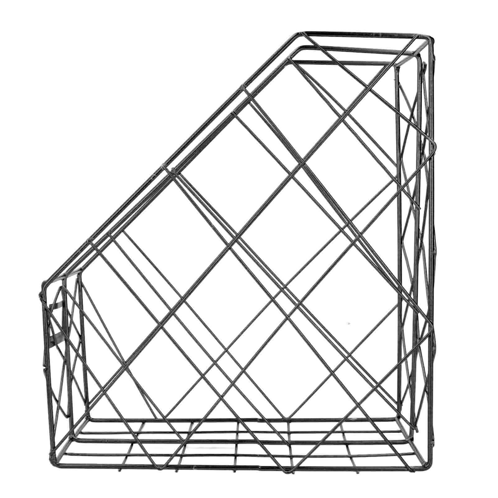 Desk Magazine Holder Simple Geometry Metal Space Saving Desk Magazine File view 12